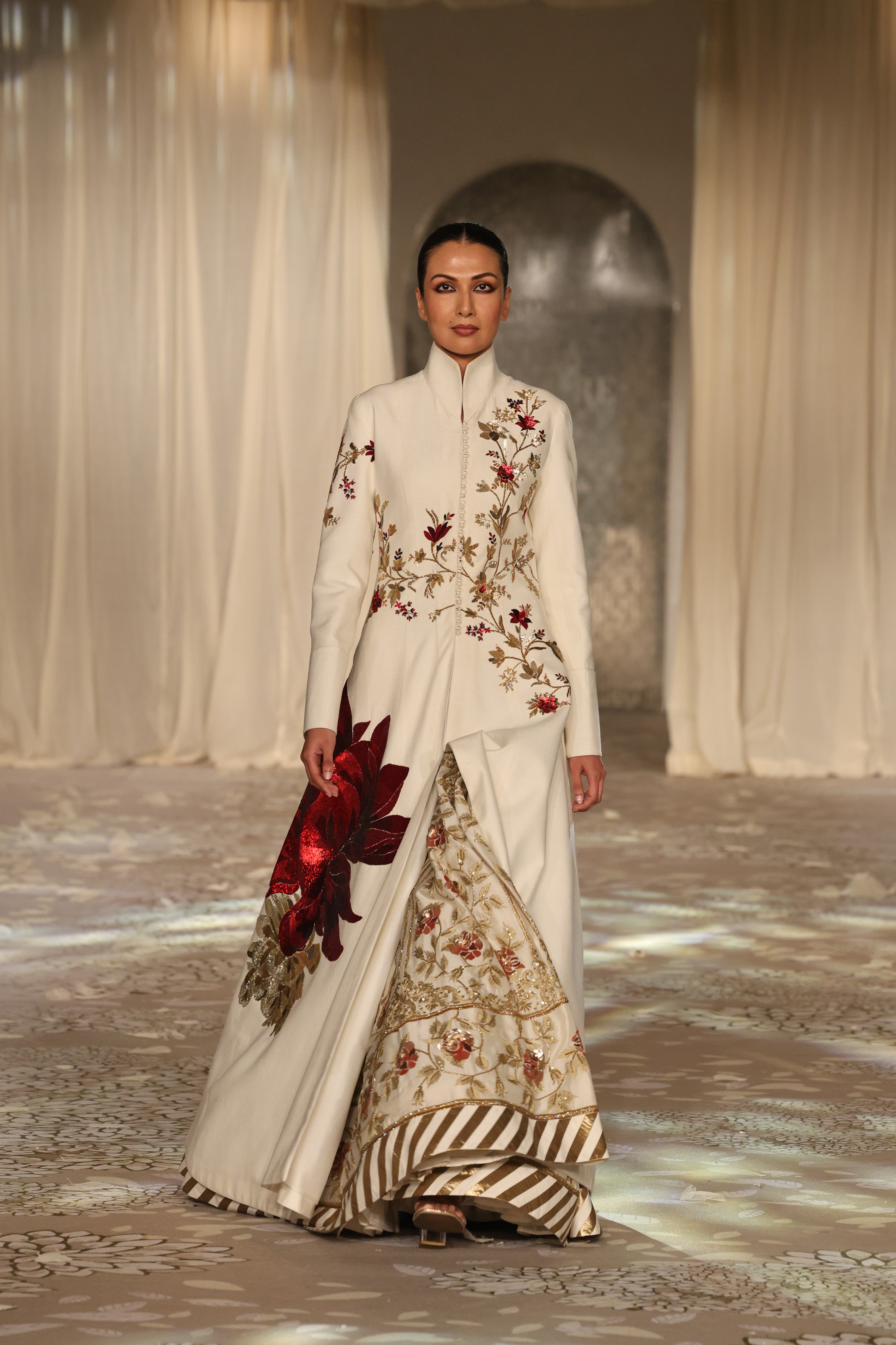 Matka Silk Embroidered Long Jacket