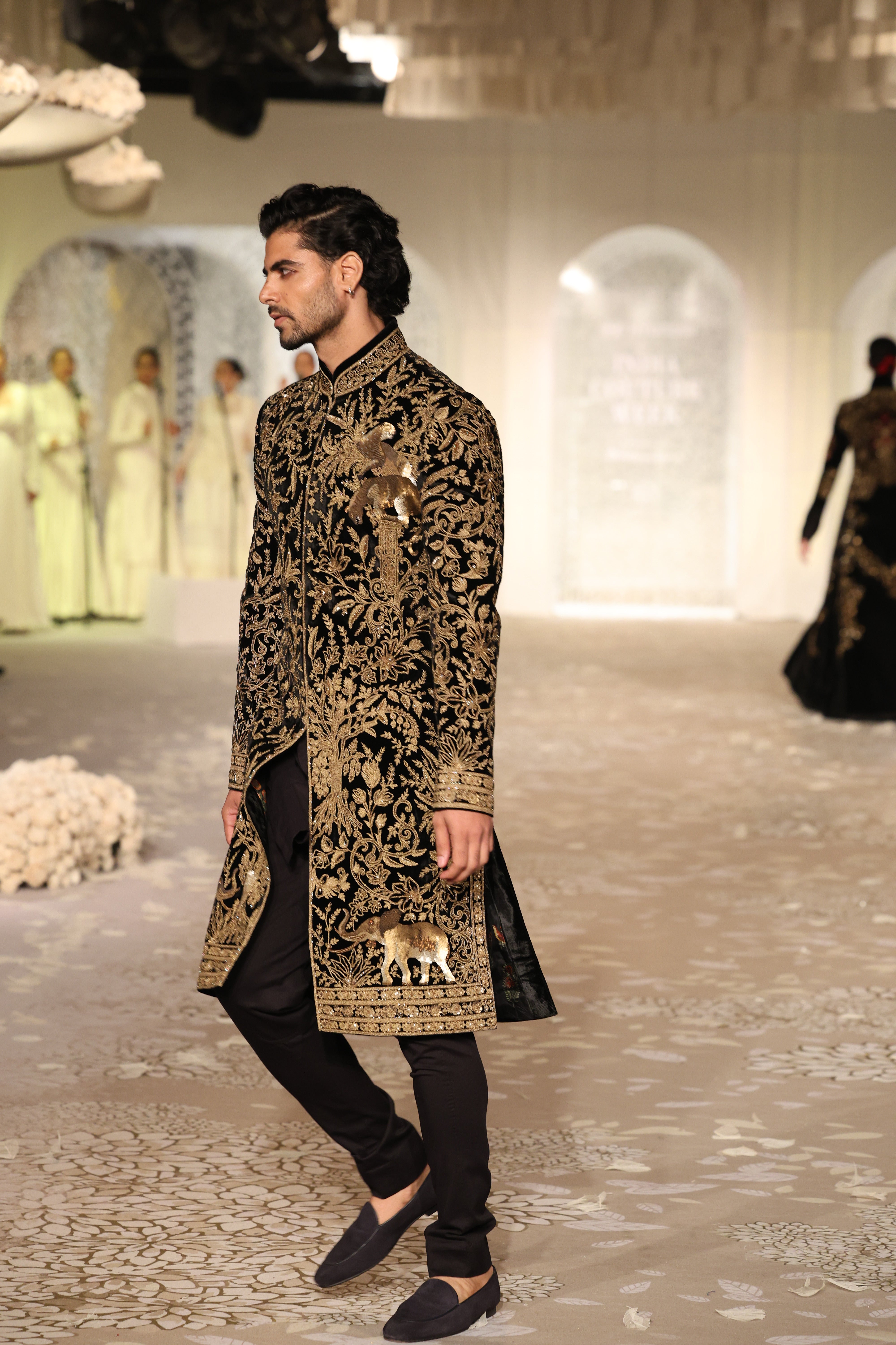 Velvet Sherwani with Embroidery