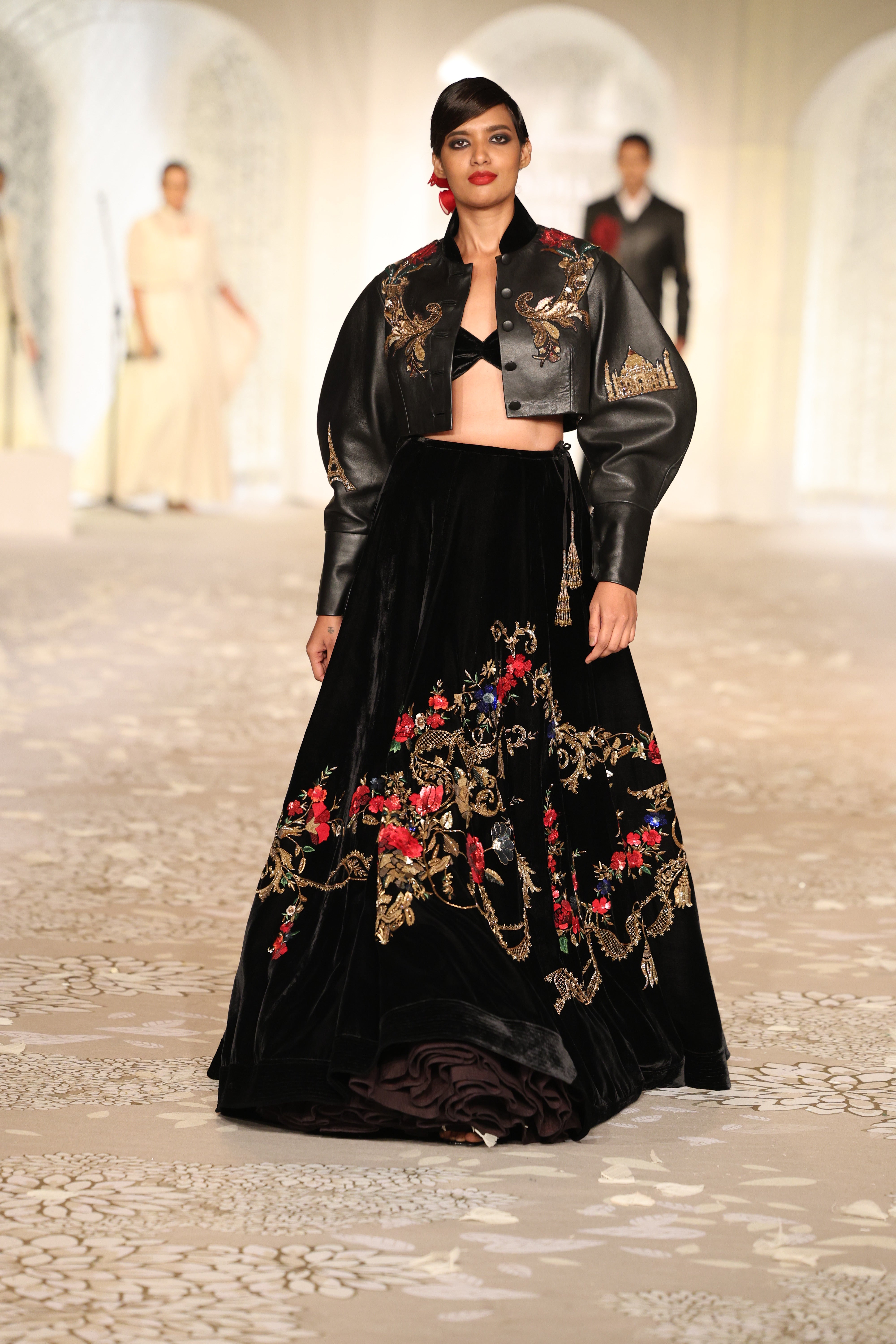 Leather Embroidered Jacket