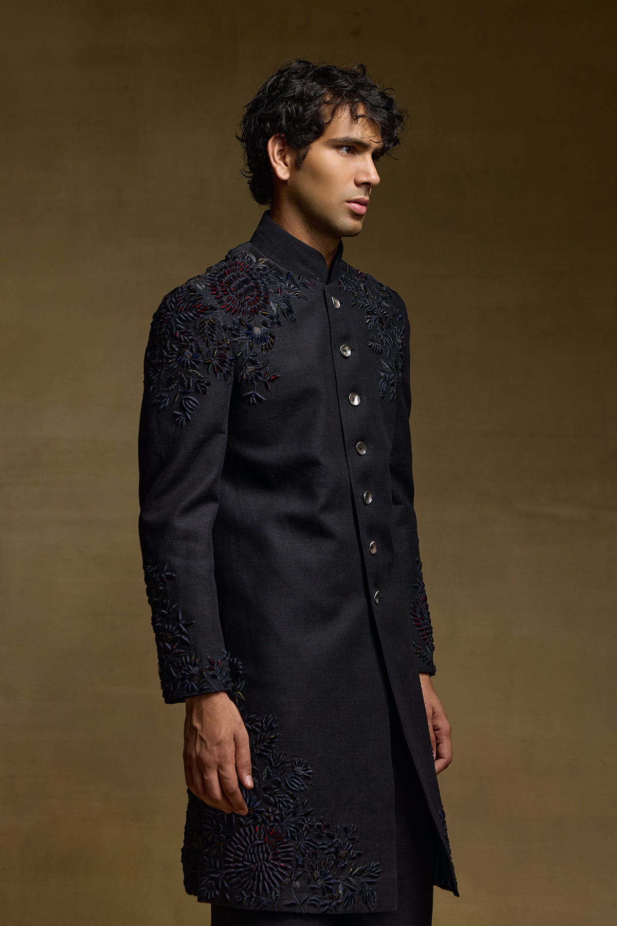 Black Maharaja Mens Sherwani