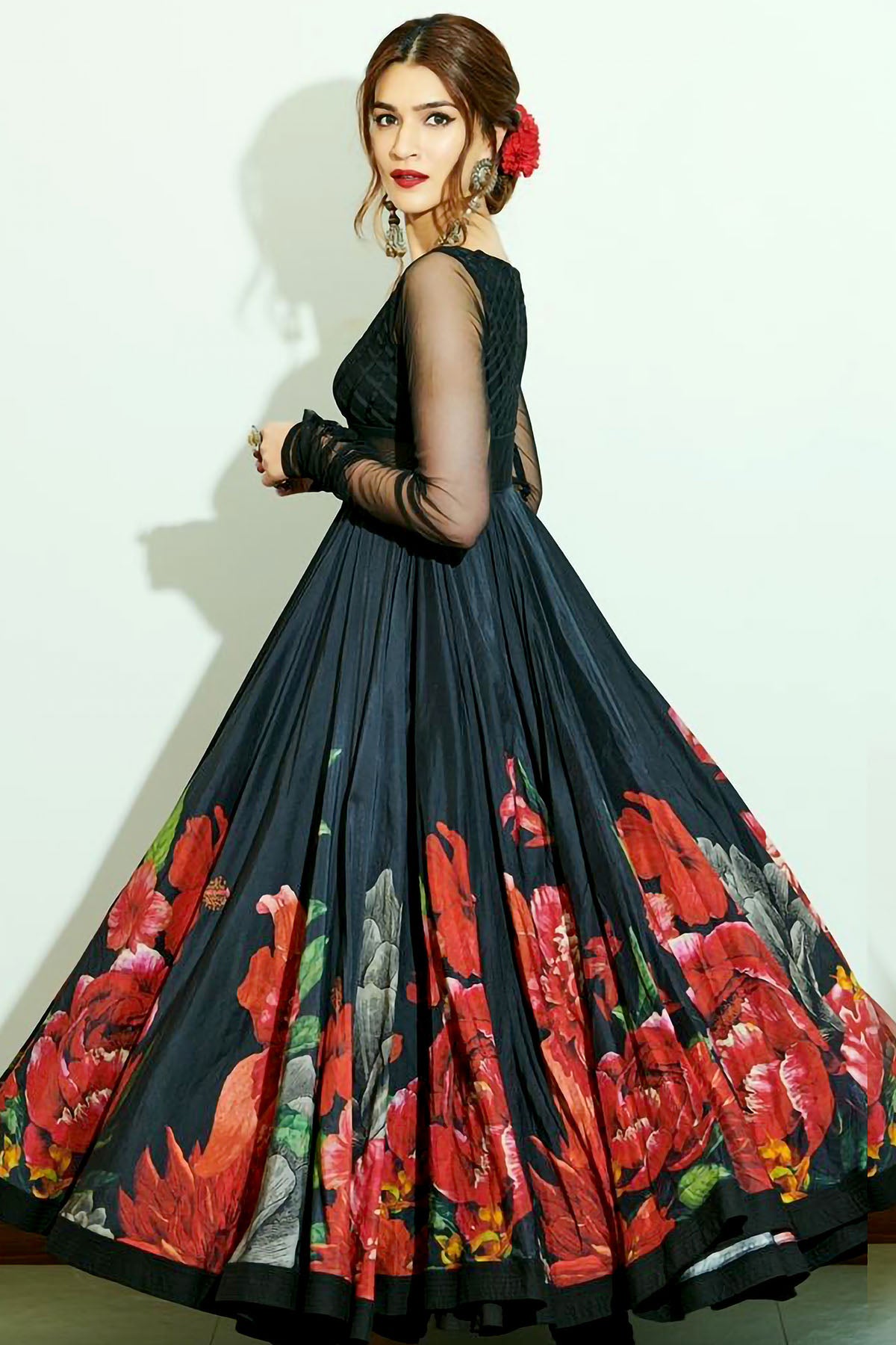 Women's Black Anarkali Set