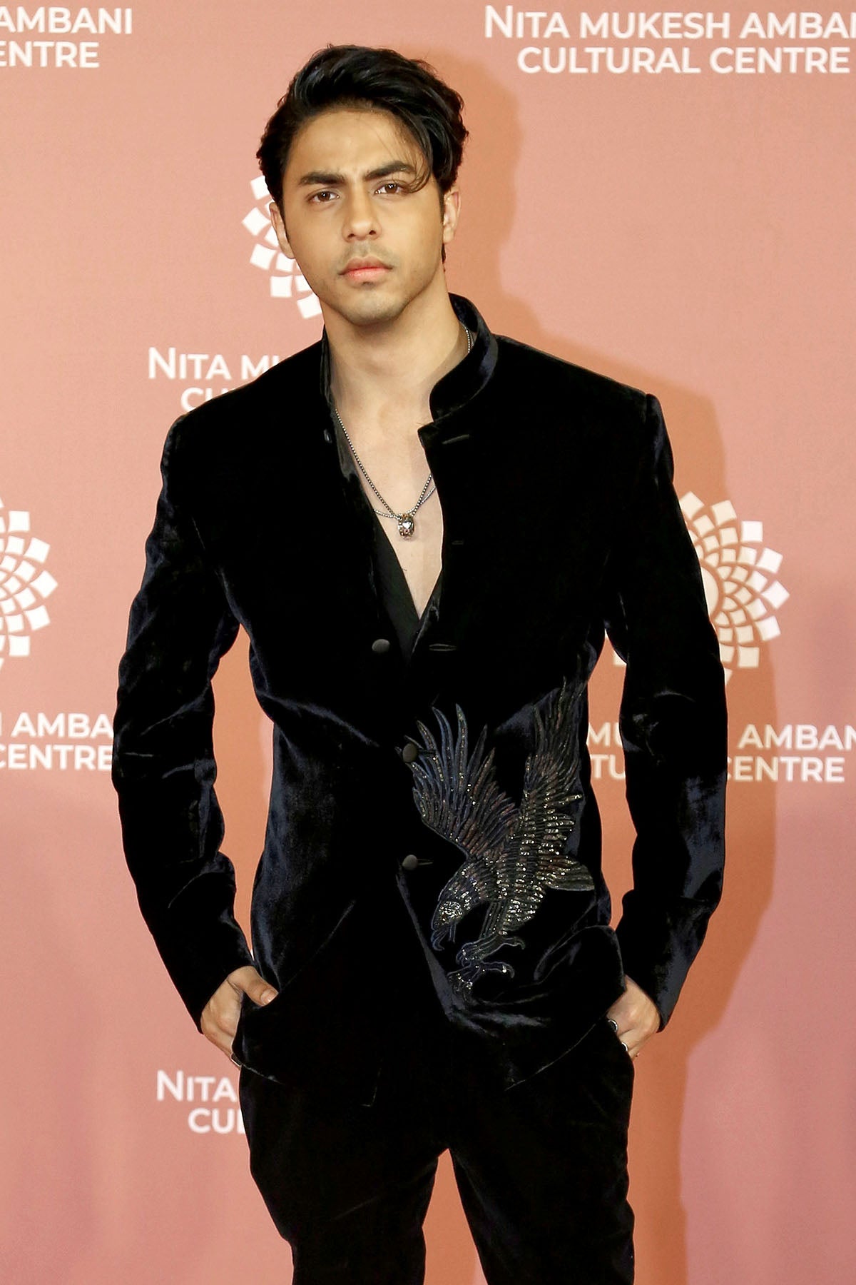Men's Black Velvet Bandhgala With Embroidery