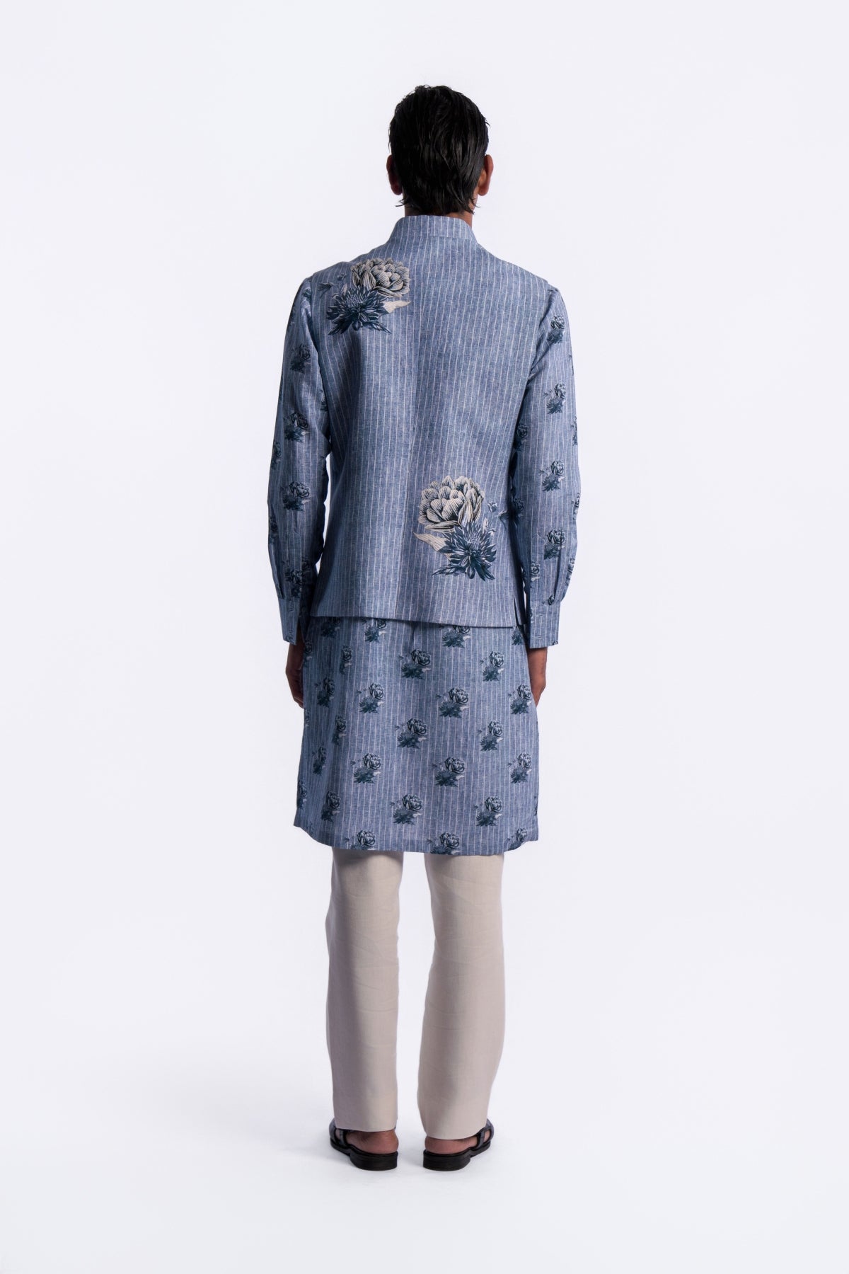 Digital Print Men's Bundi & Kurta