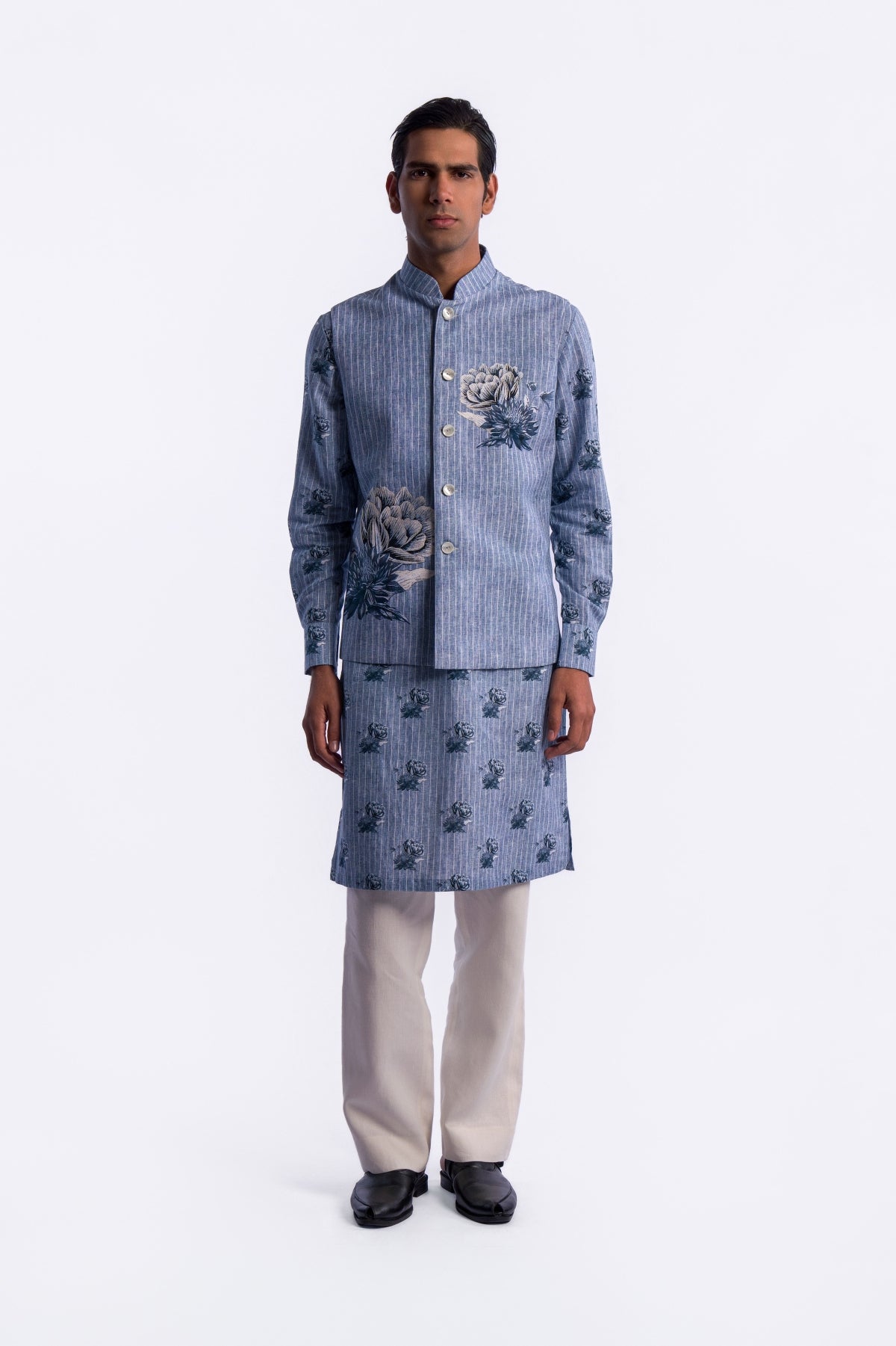 Digital Print Men's Bundi & Kurta
