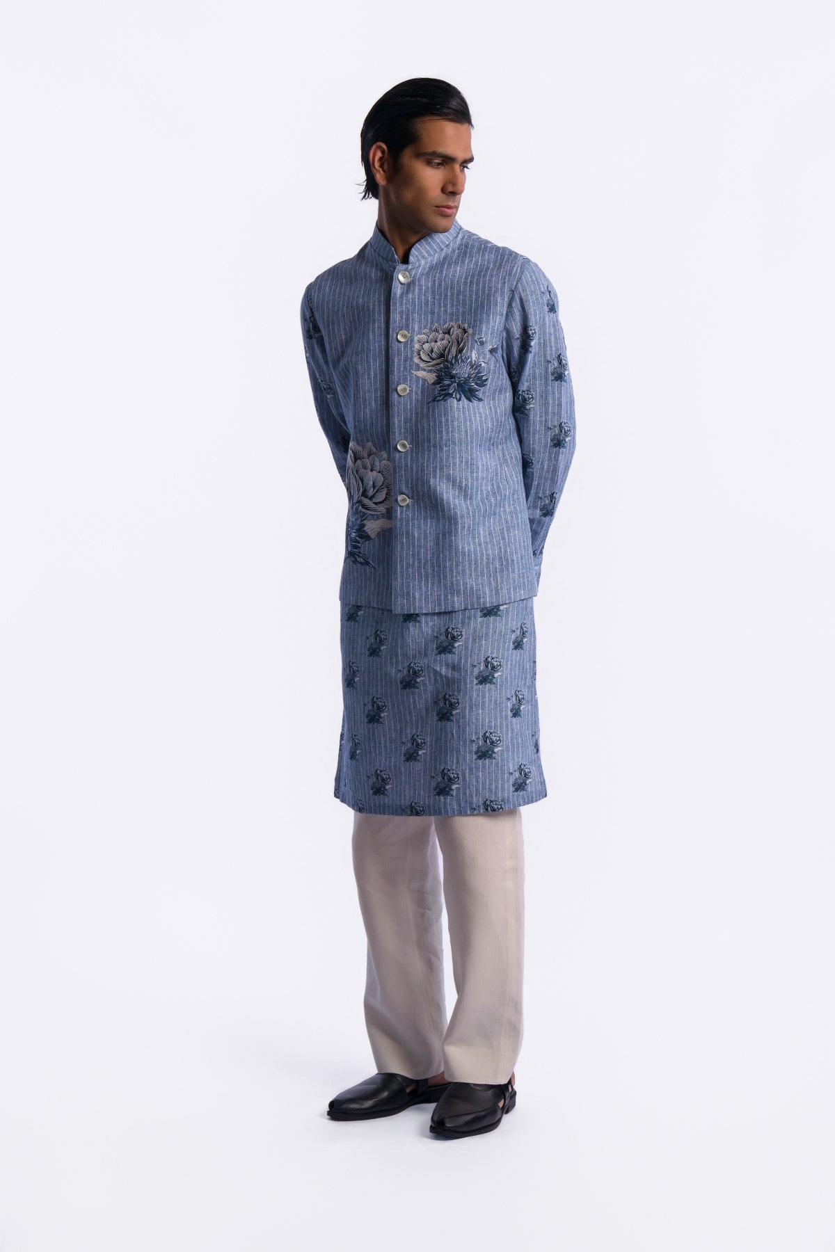 Digital Print Men's Bundi & Kurta