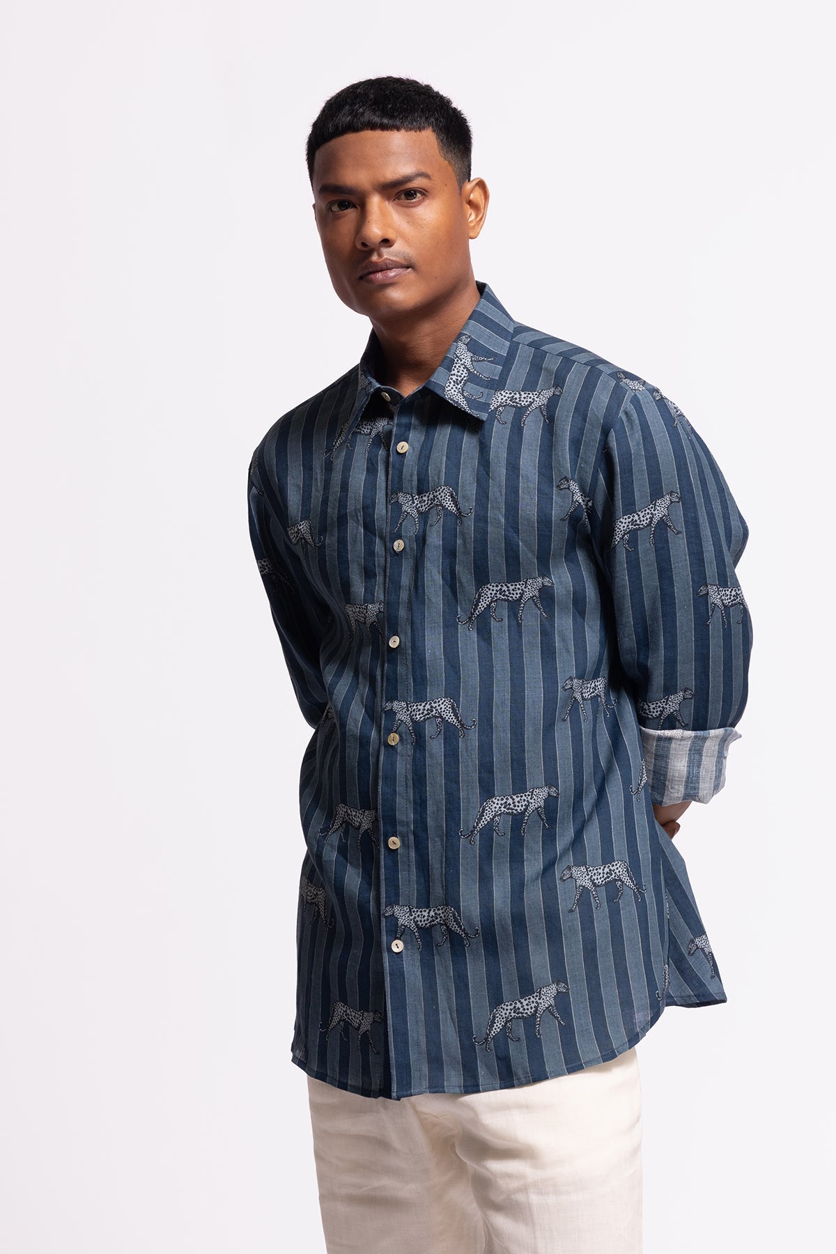 Men's Linen Wild Printed Shirt