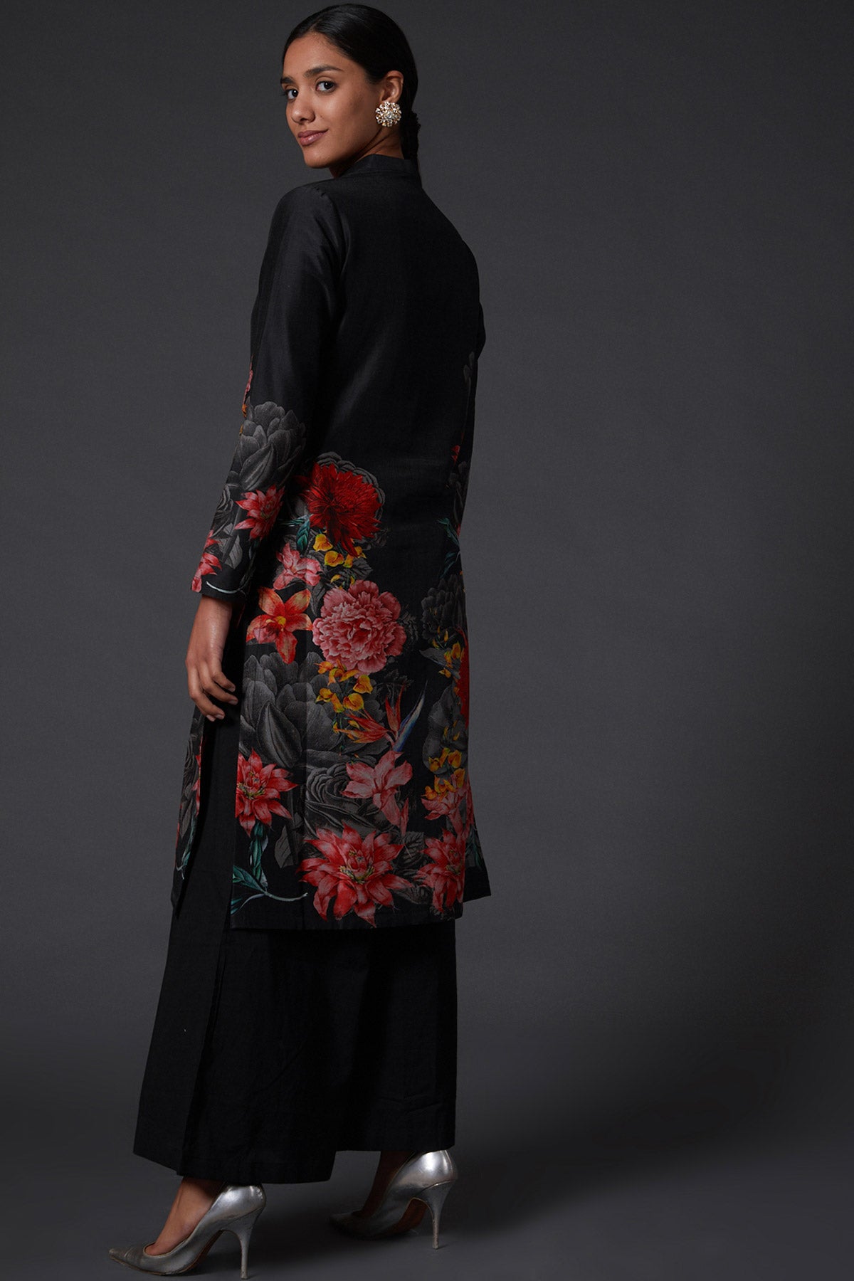 Black Printed Tunic Set