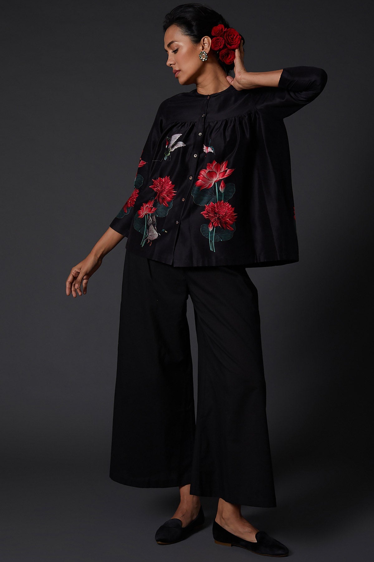 Black Digital Printed Tunic-RTS