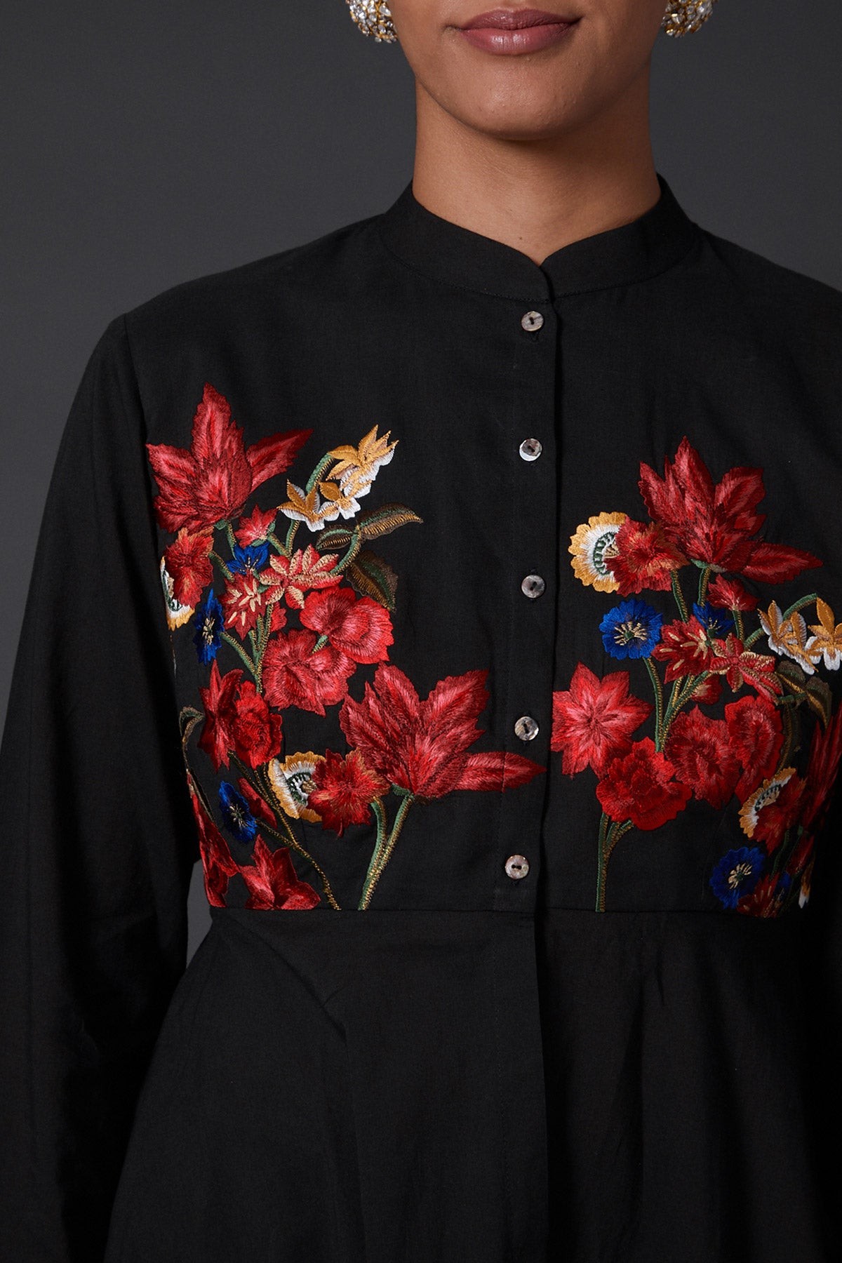 Embroidered Peplum Top With Palazzo