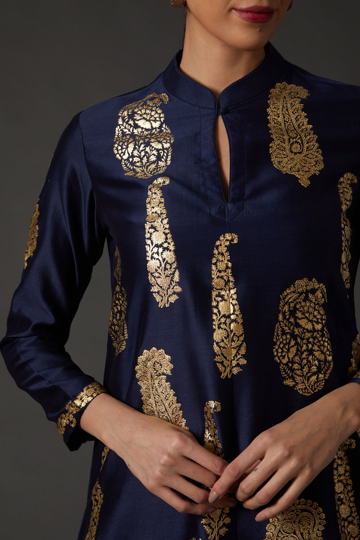 Chanderi Foil Print Tunic & Palazzo