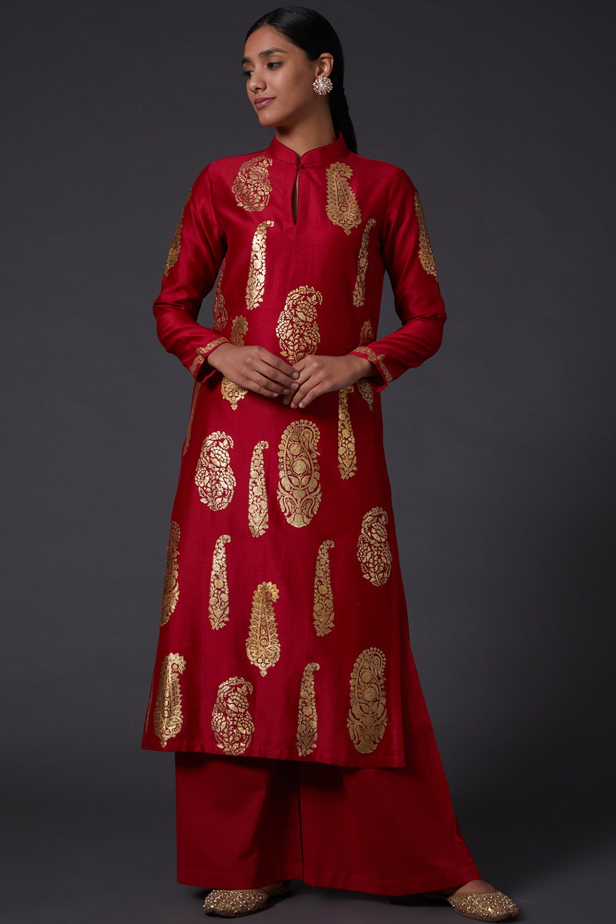 Chanderi Foil Print Tunic & Palazzo