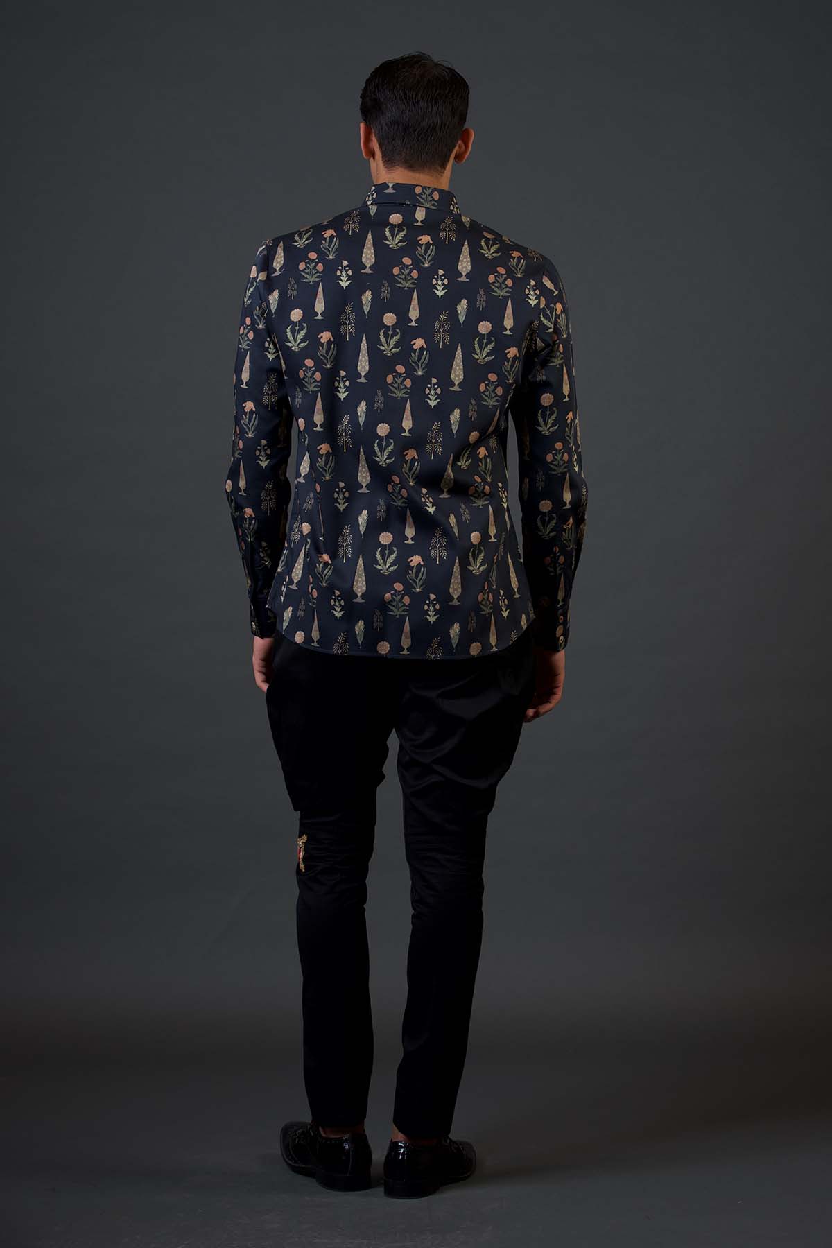 Black Mughal Printed Shirt
