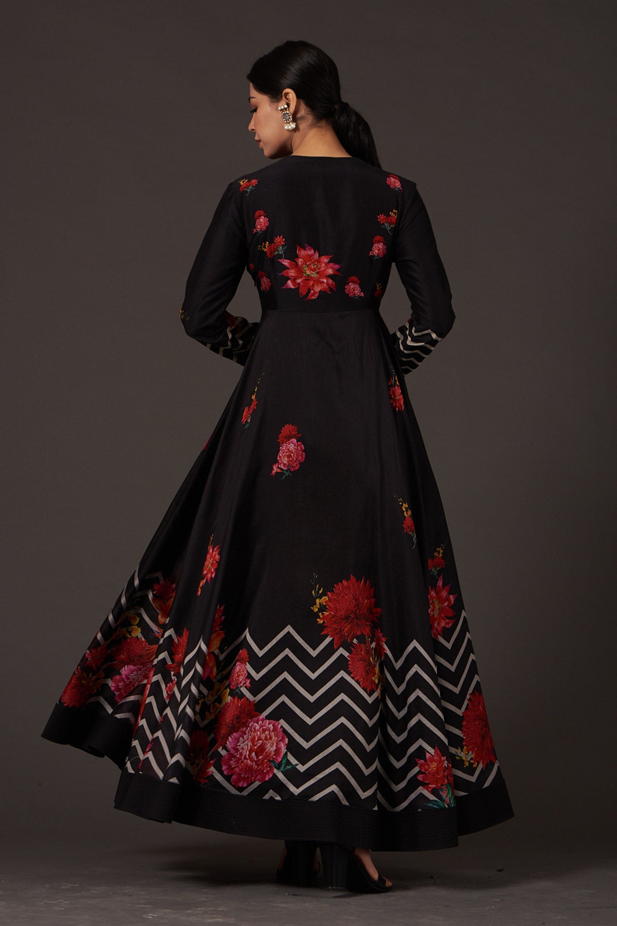 Digital Pinted Anarkali Paired Up With Churidar And Dupatta