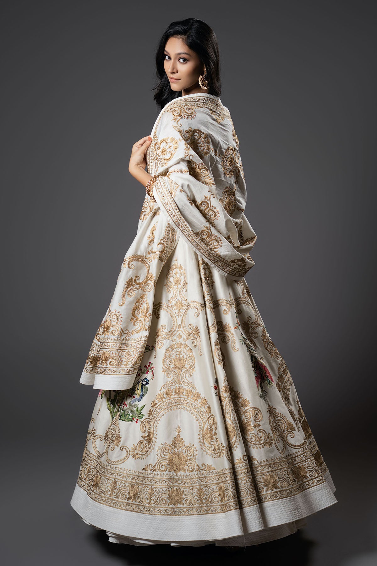 Strap Ivory Anarkali Set