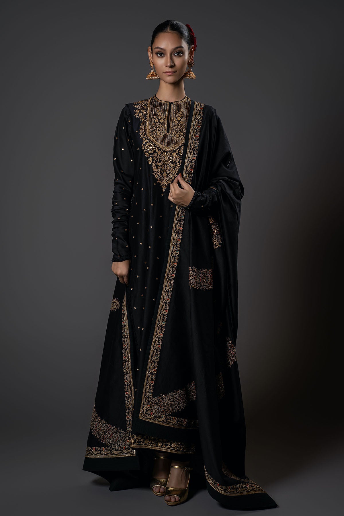 Women's Black Kurta Set