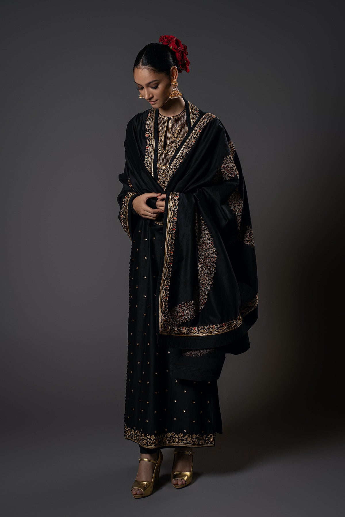 Women's Black Kurta Set