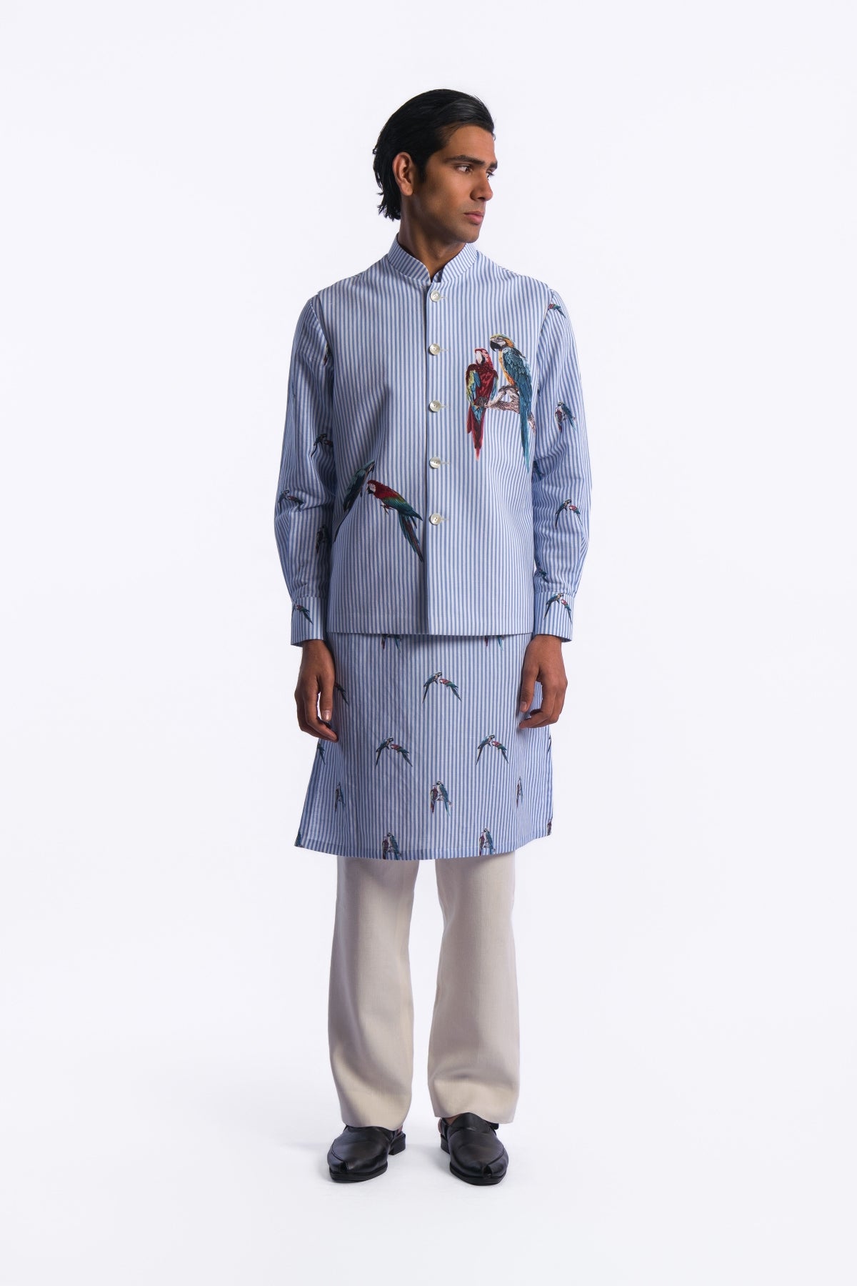 Digital Print Men's Bundi & Kurta