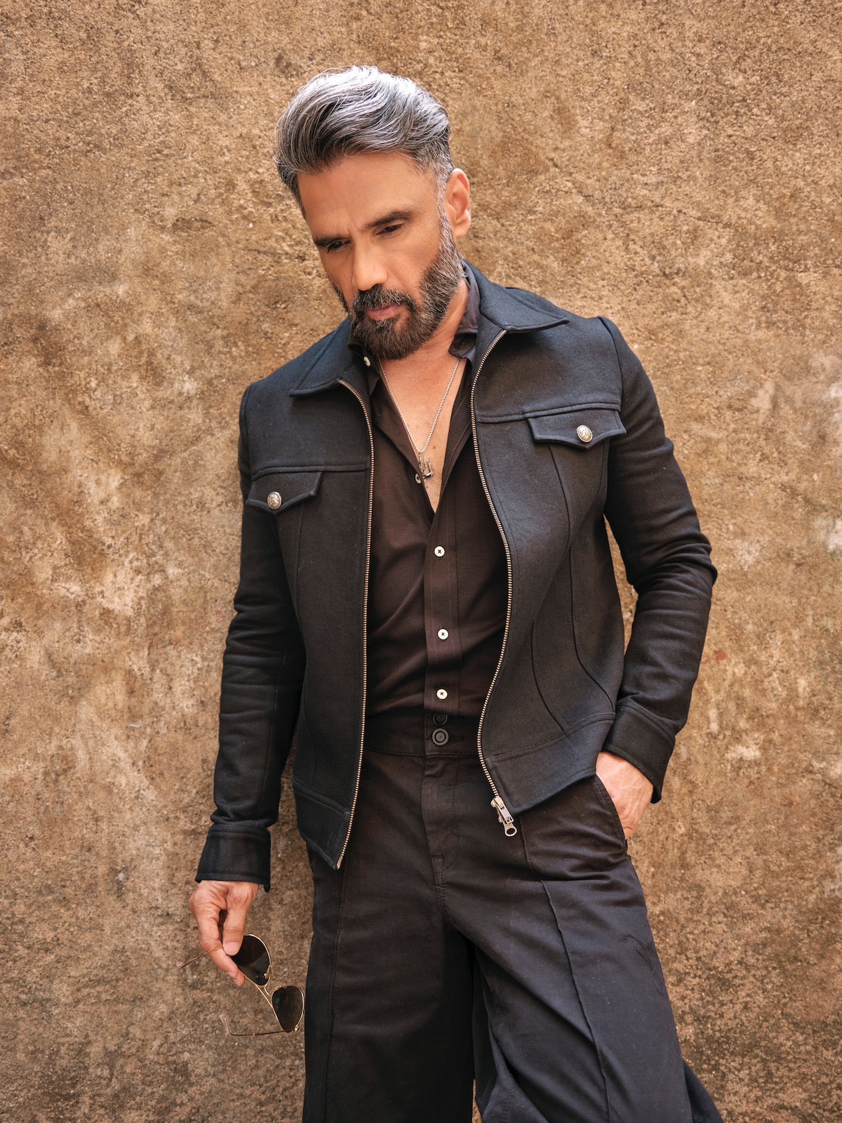 Sunil Shetty In Balance By Rohit Bal Matka Silk Jacket