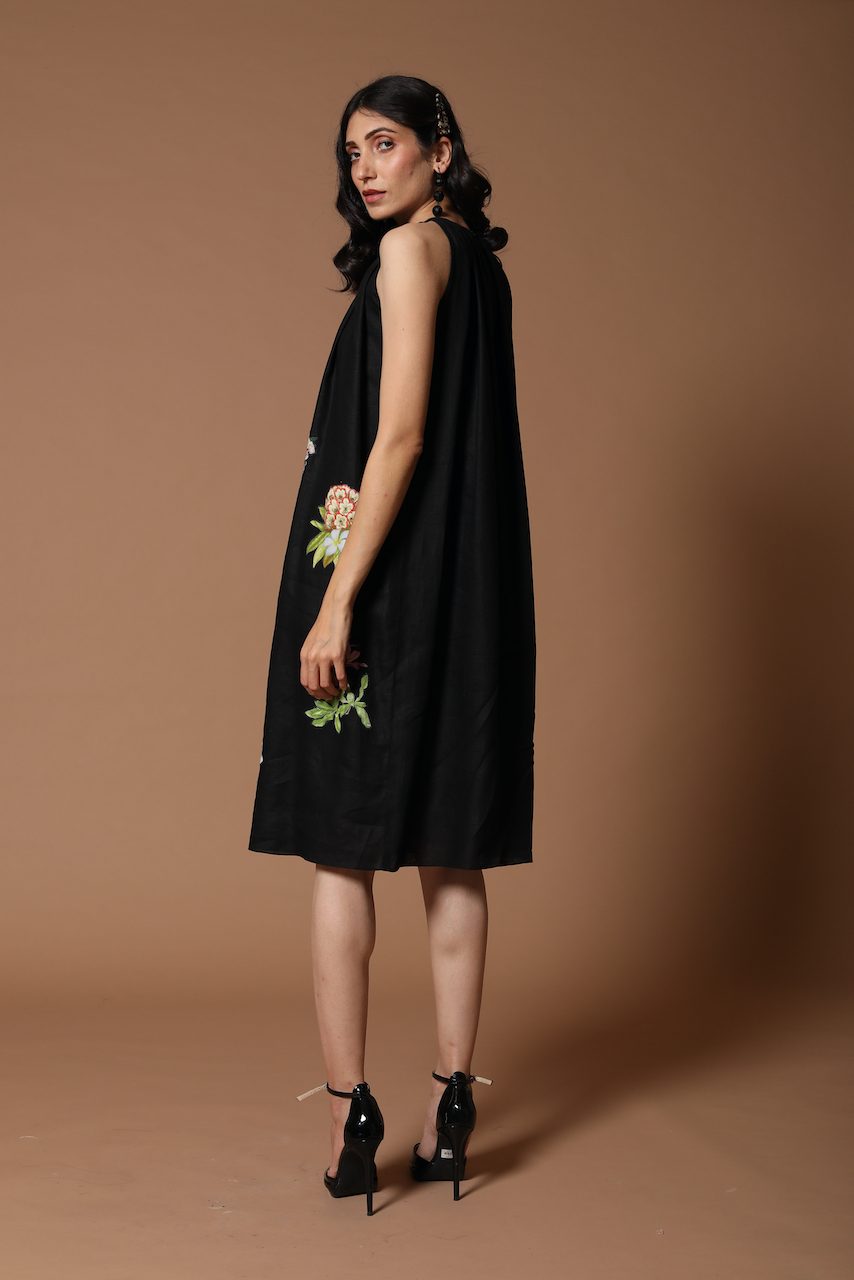 Linen Floral Printed Dress