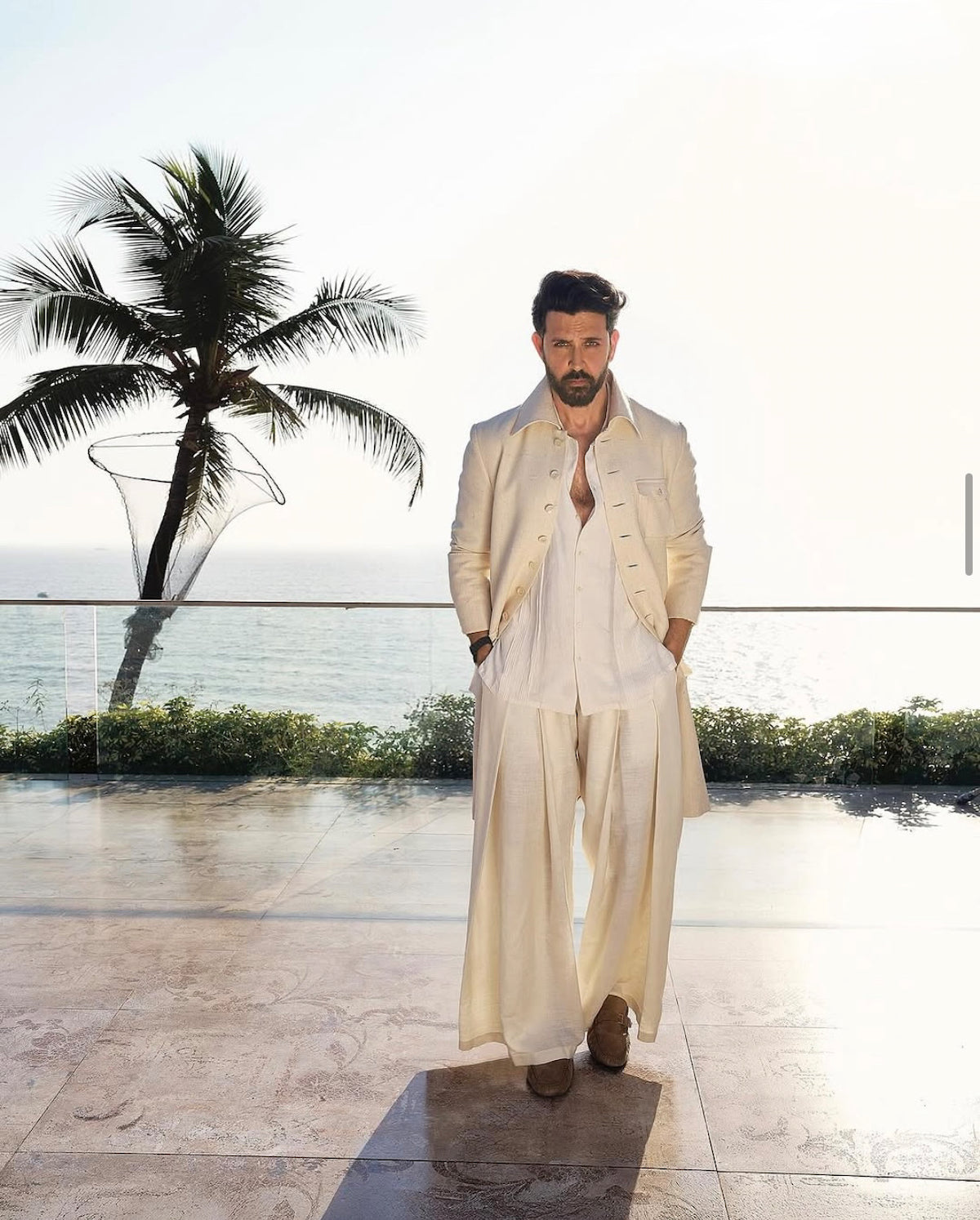 Hrithik Roshan in Balance by Rohit Bal Linen Long Jacket Pant
