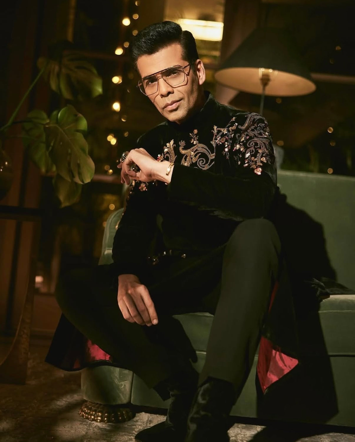 Karan Johar In Rohit Bal's Velvet Sherwani