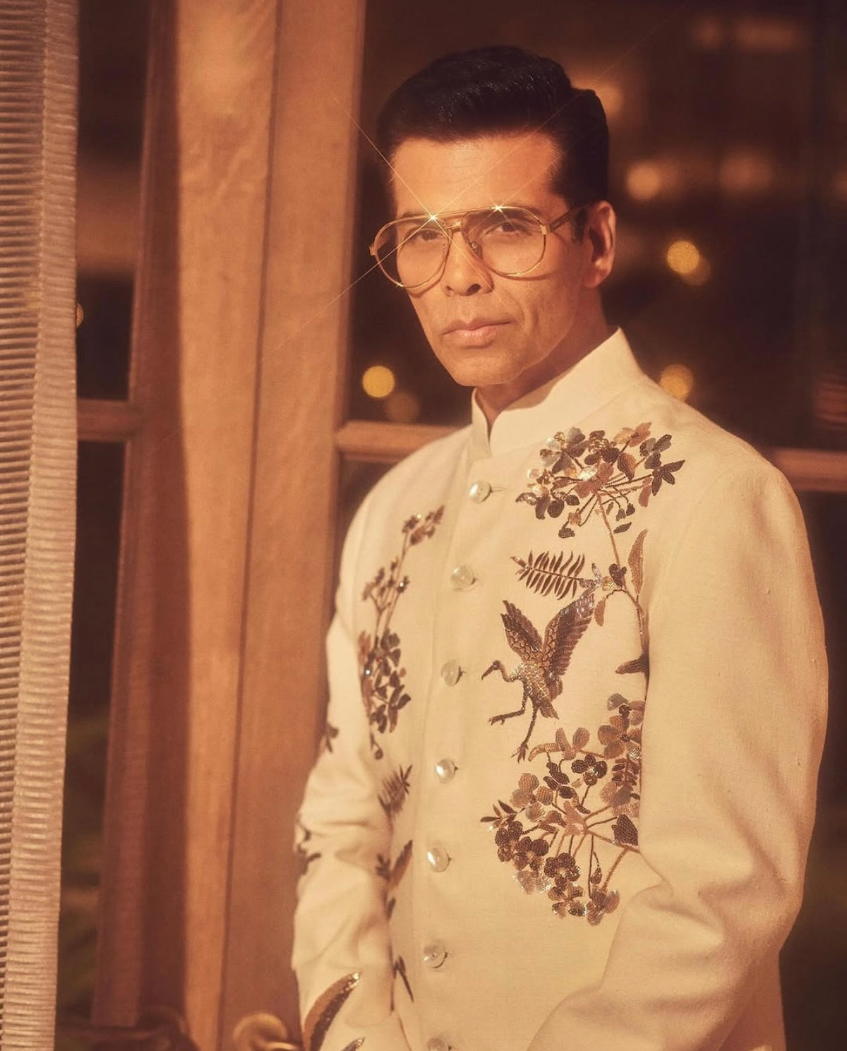 Ivory Embroidered Sherwani Worn By Karan Johar Rohit Bal