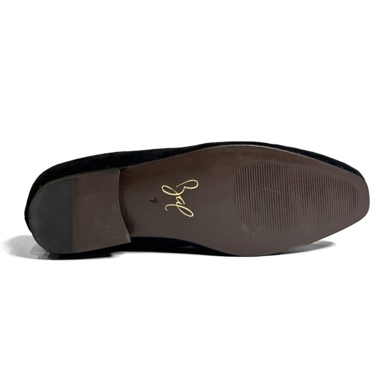 Rohit Bal Black Velvet Multicolour Stone And Zari Embriodery Shoes With Leather Sole