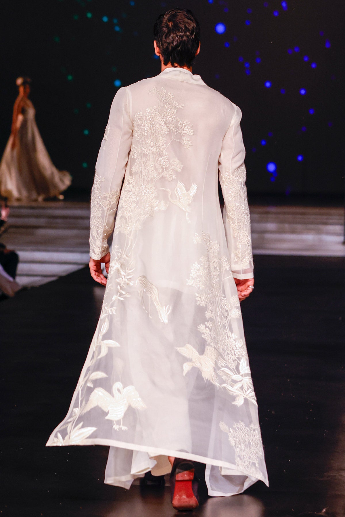 Organza Silk Hand-Embroidered Jacket For Men