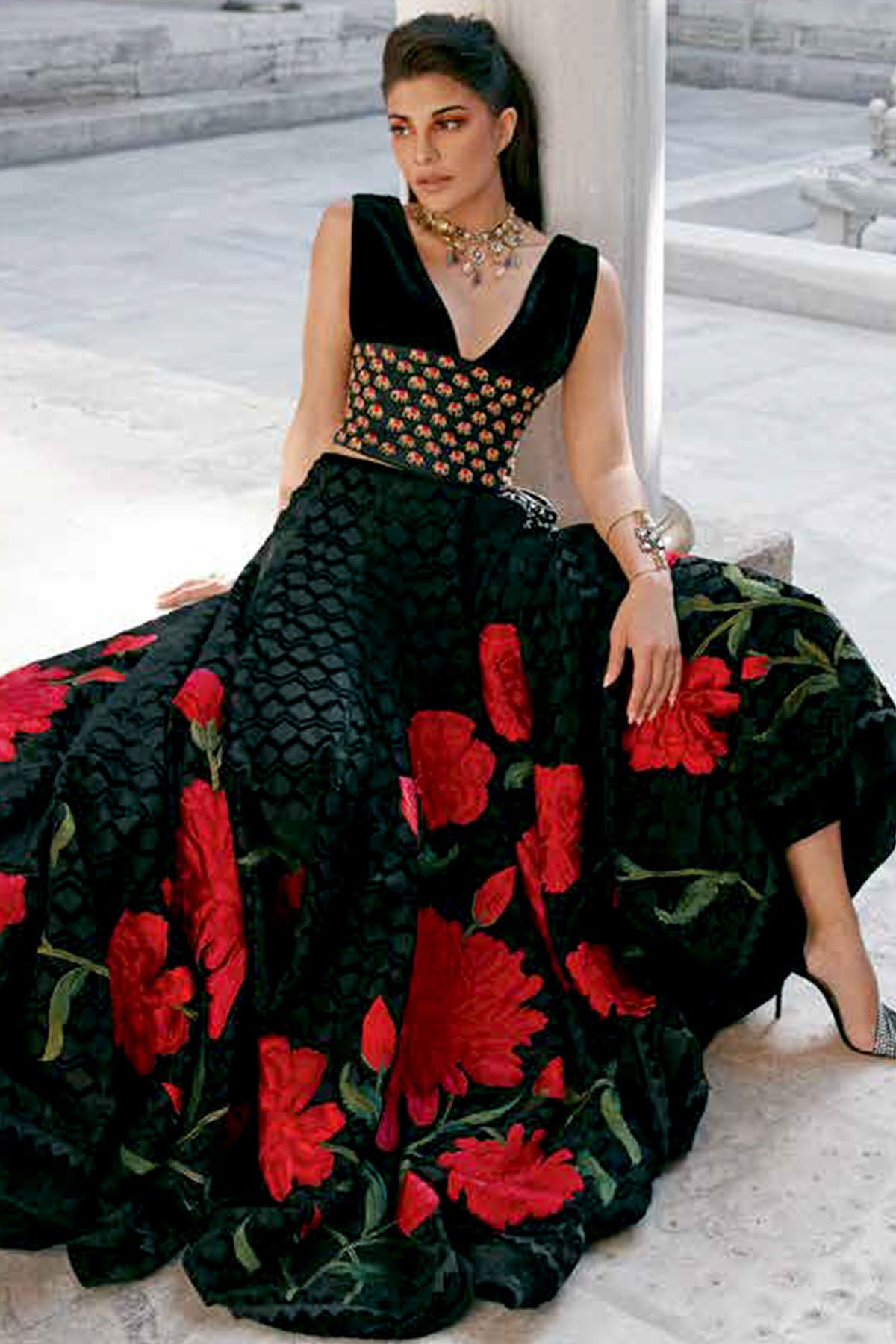 Black Women's Lehenga Set