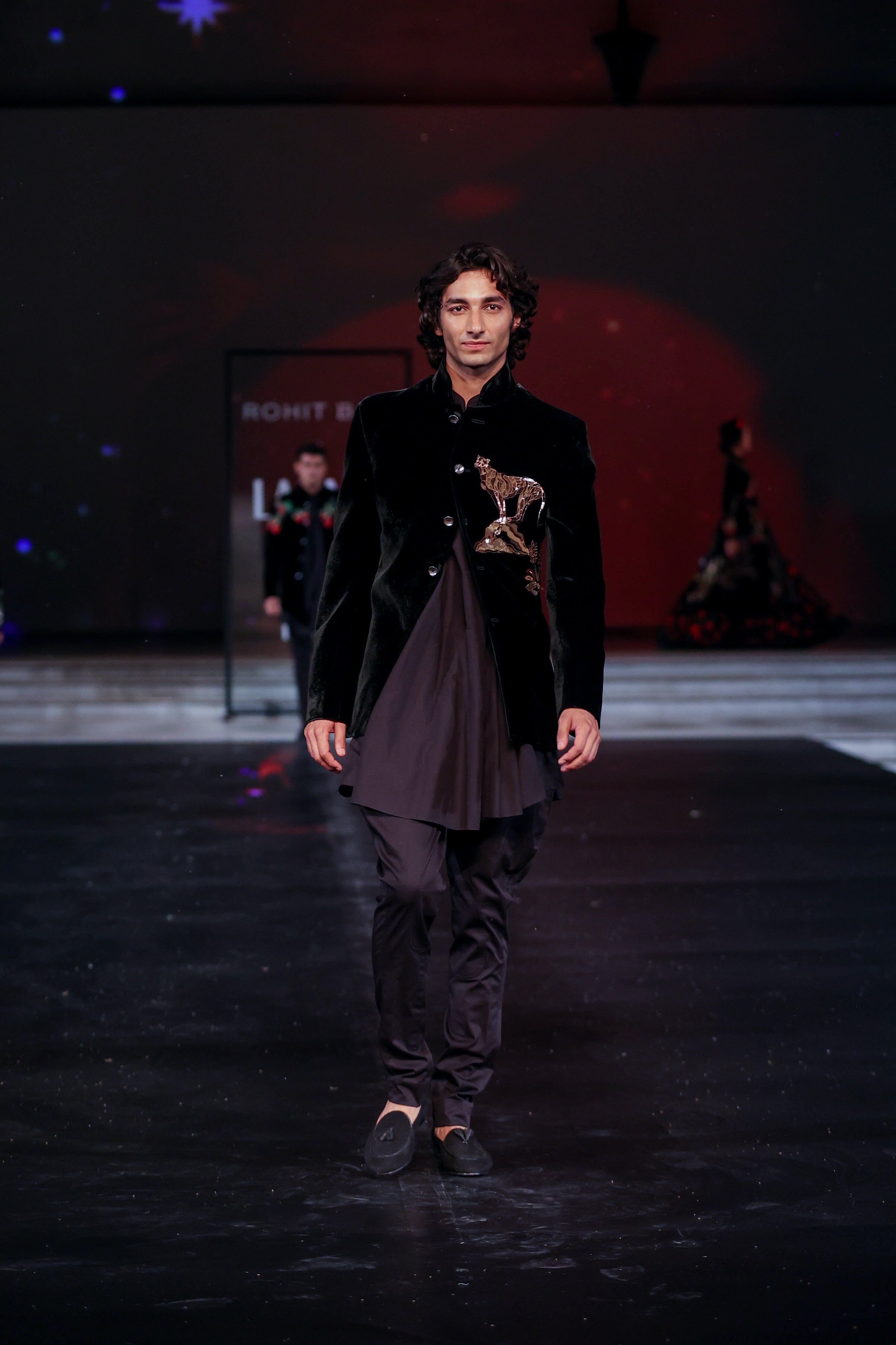 Men's Velvet Embroidered Bandhgala Jacket