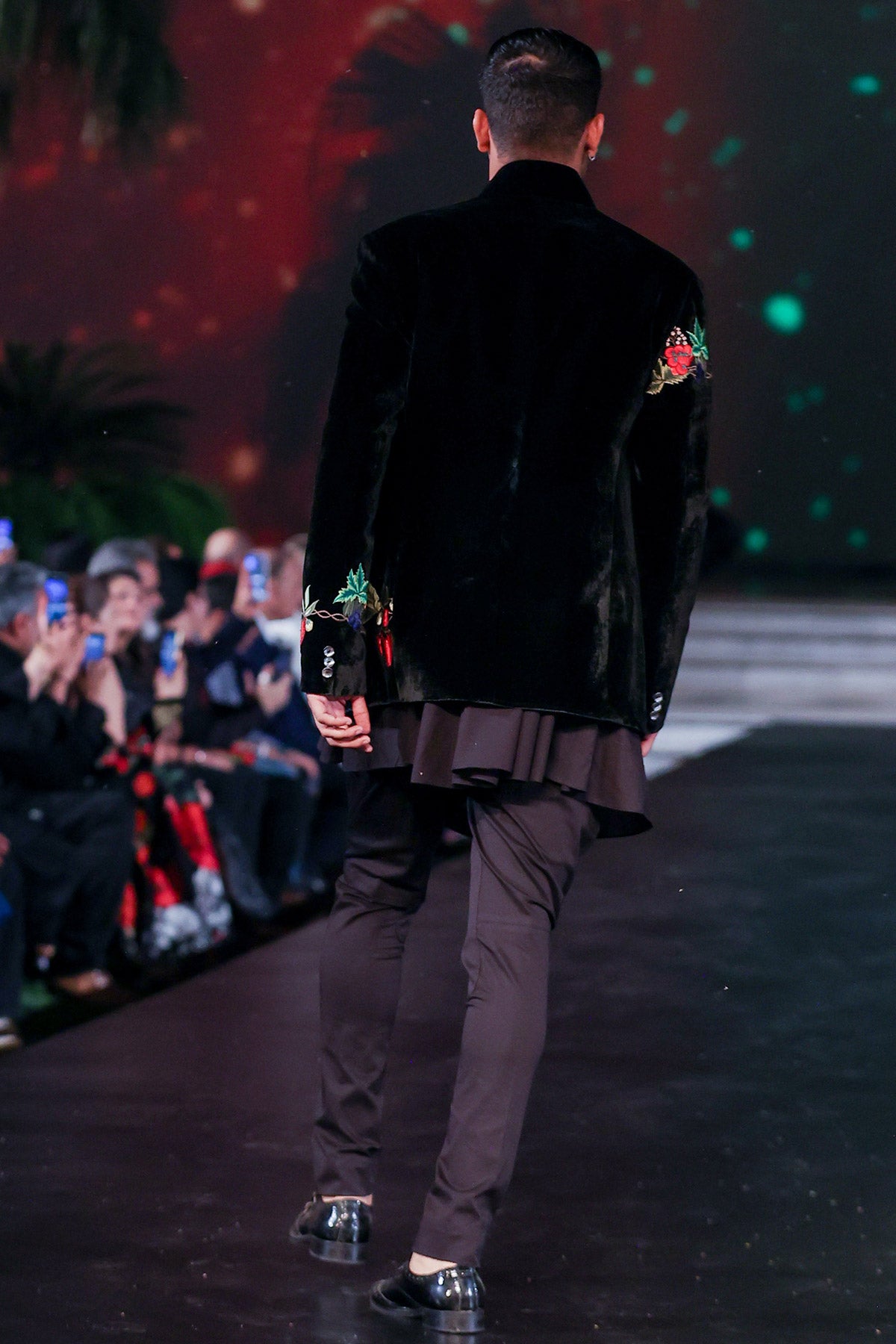 Silk Velvet Bandhgala With Embroidery