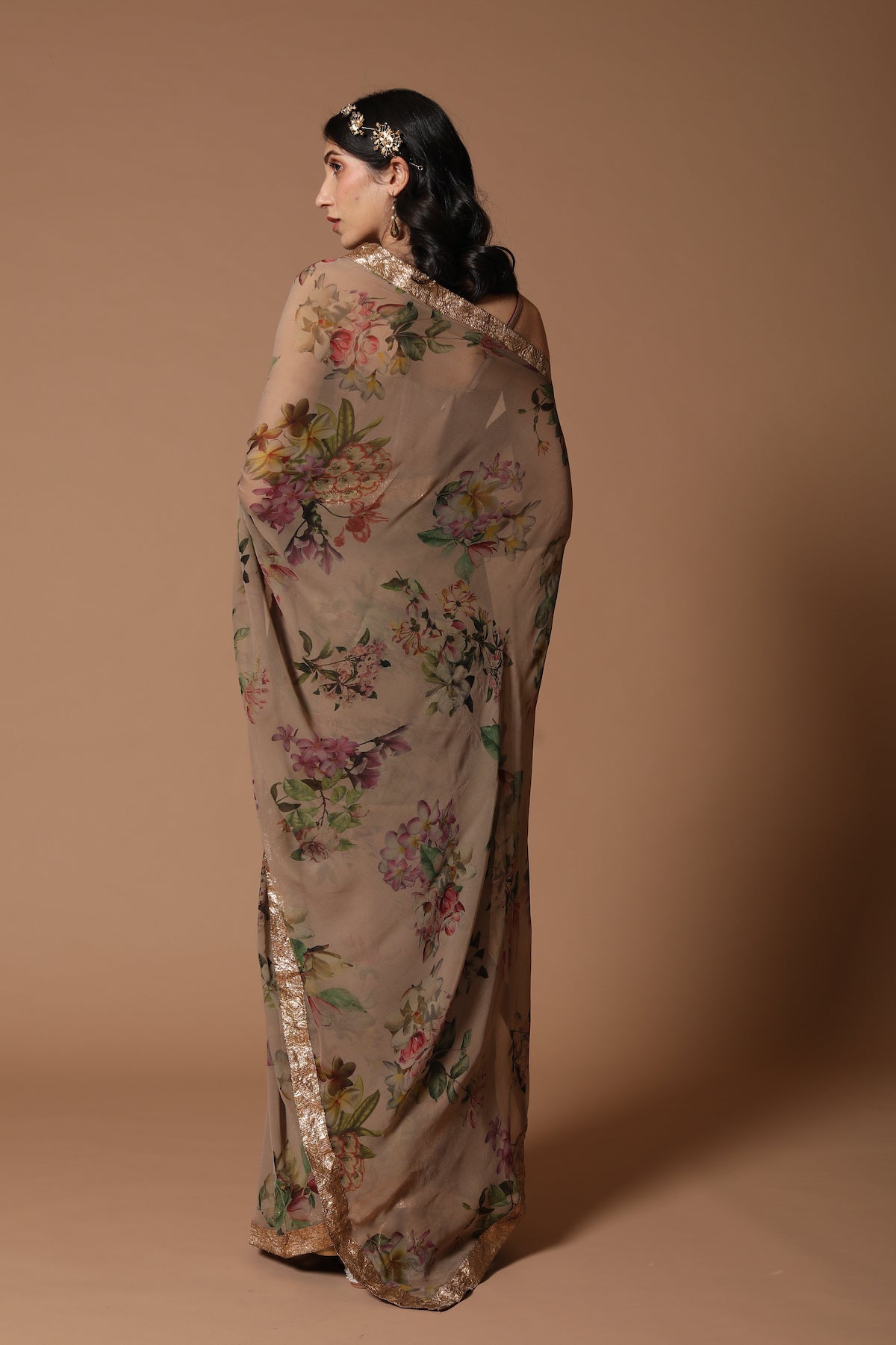Chiffon Saree With Digital Floral Print