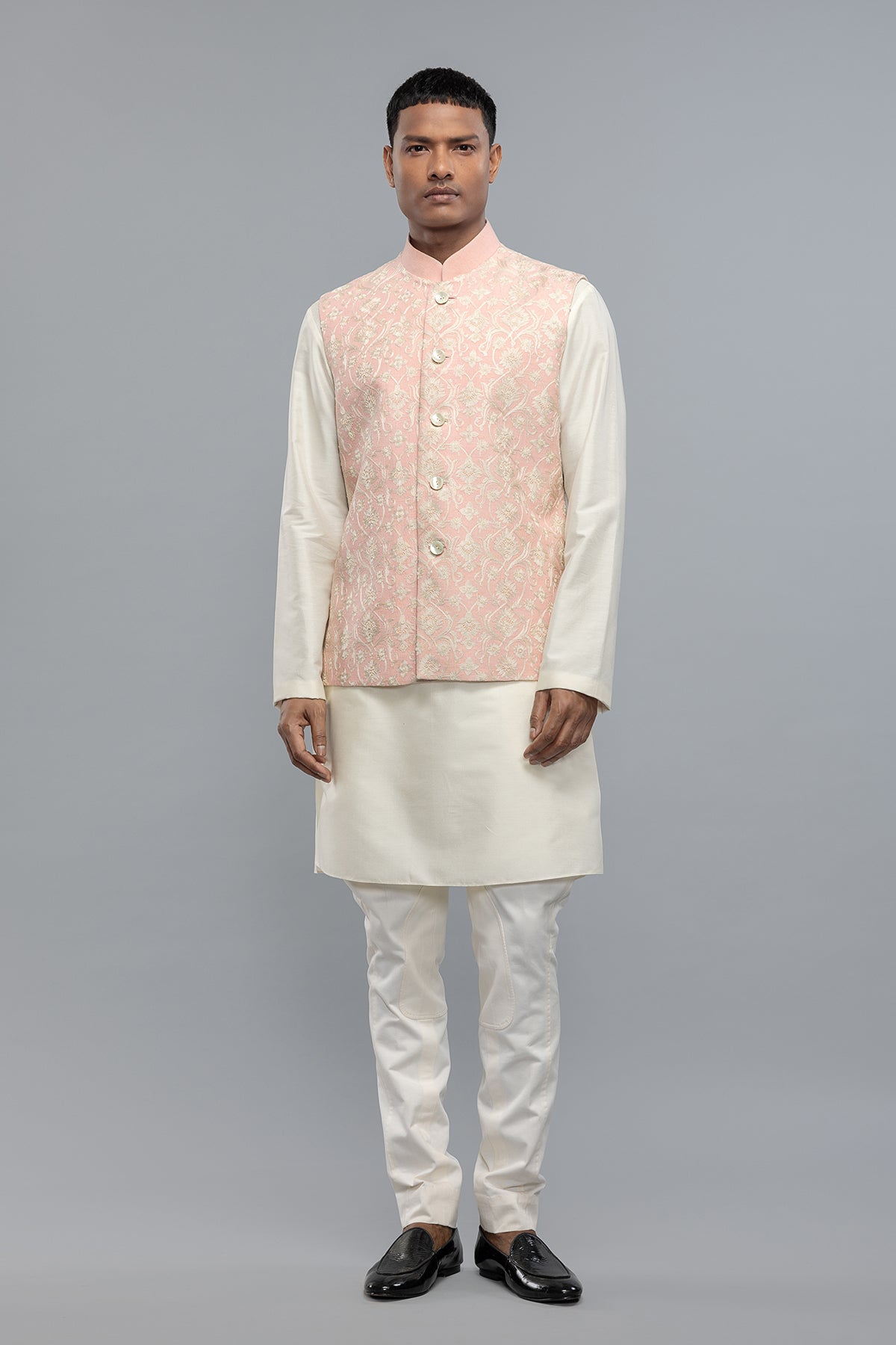 Men's Matka Silk Bundi with Resham Embroidery