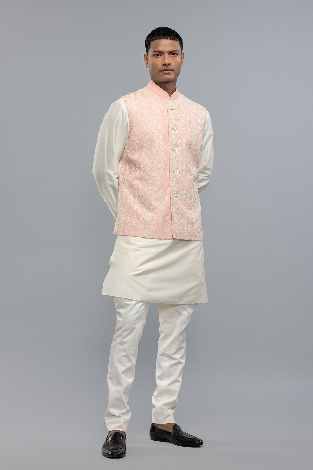 Men's Matka Silk Bundi with Resham Embroidery