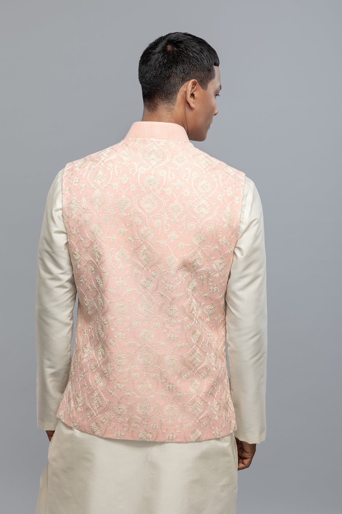 Men's Matka Silk Bundi with Resham Embroidery