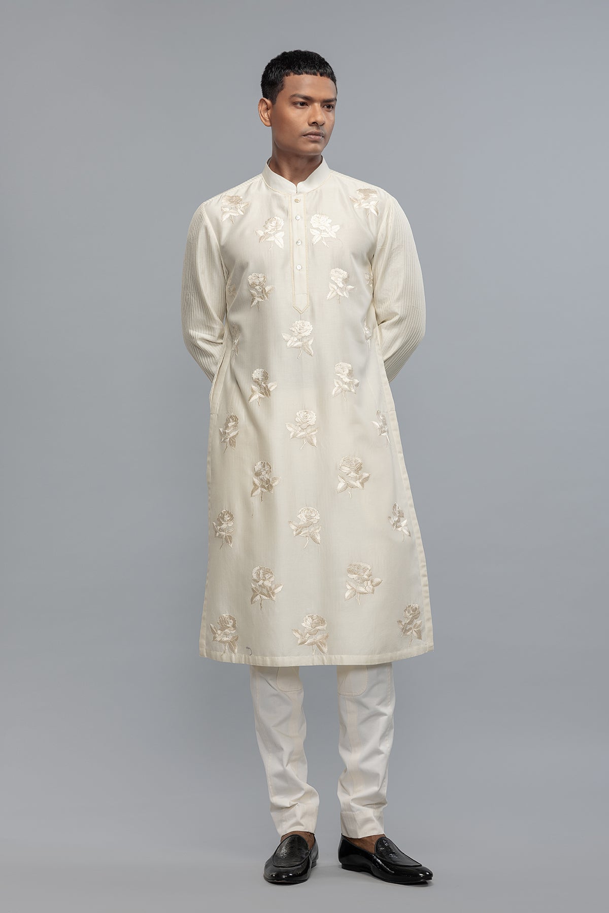 Men's Chanderi Kurta with Resham Embroidery
