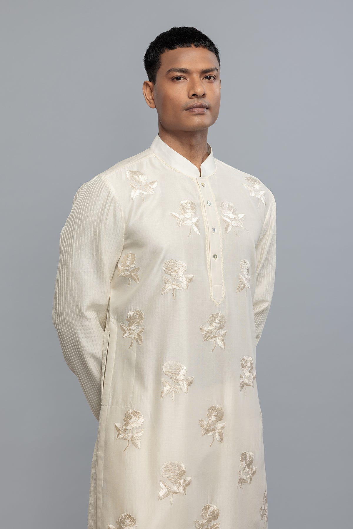 Men's Chanderi Kurta with Resham Embroidery