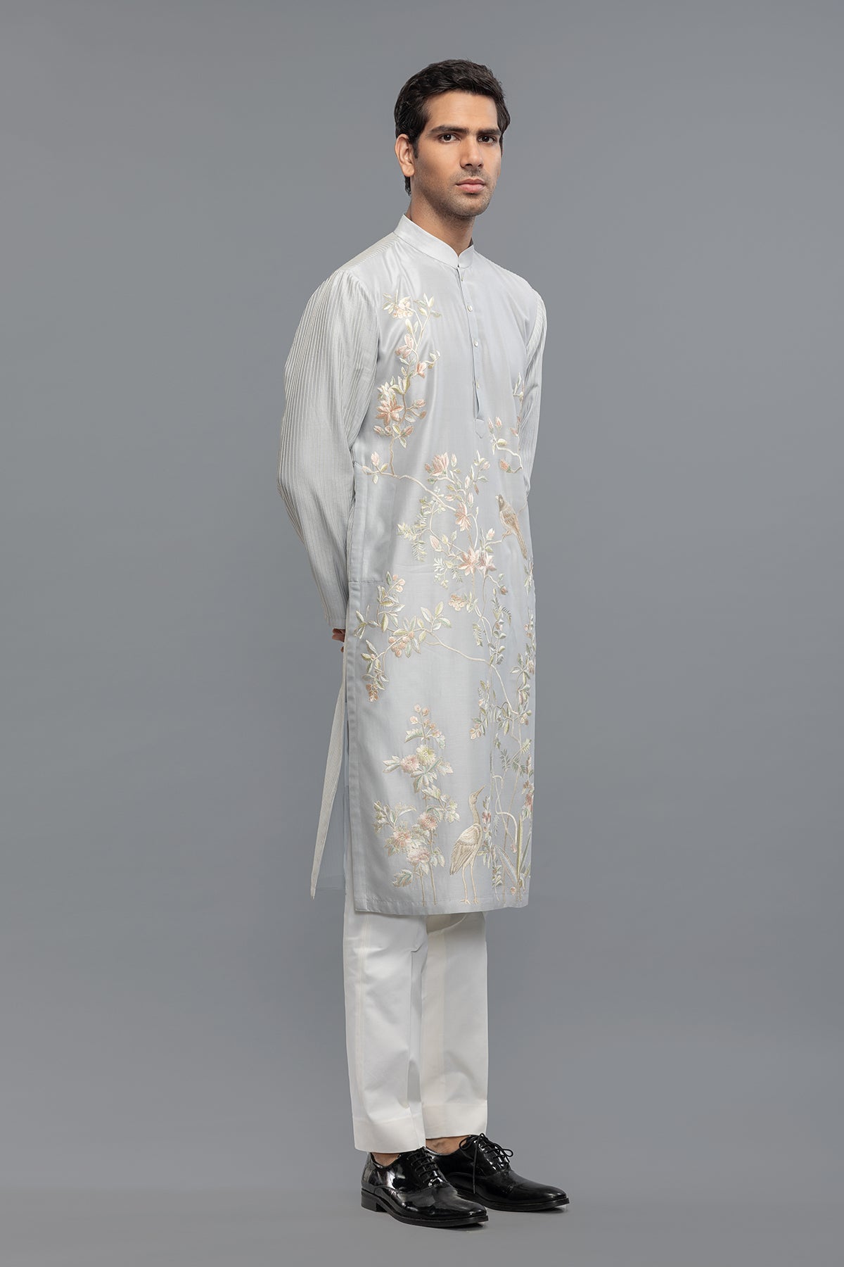 Men's Chanderi Kurta with Resham Embroidery