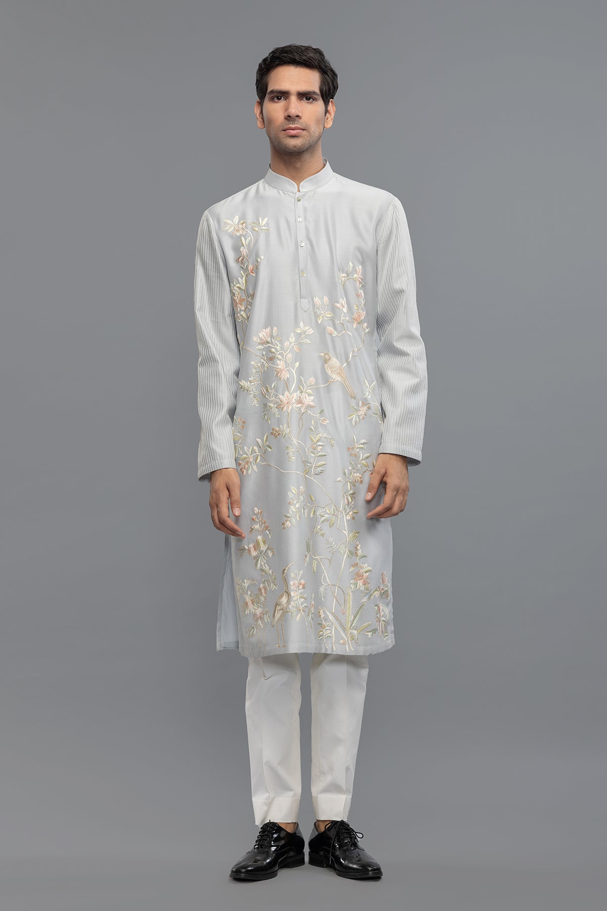 Men's Chanderi Kurta with Resham Embroidery