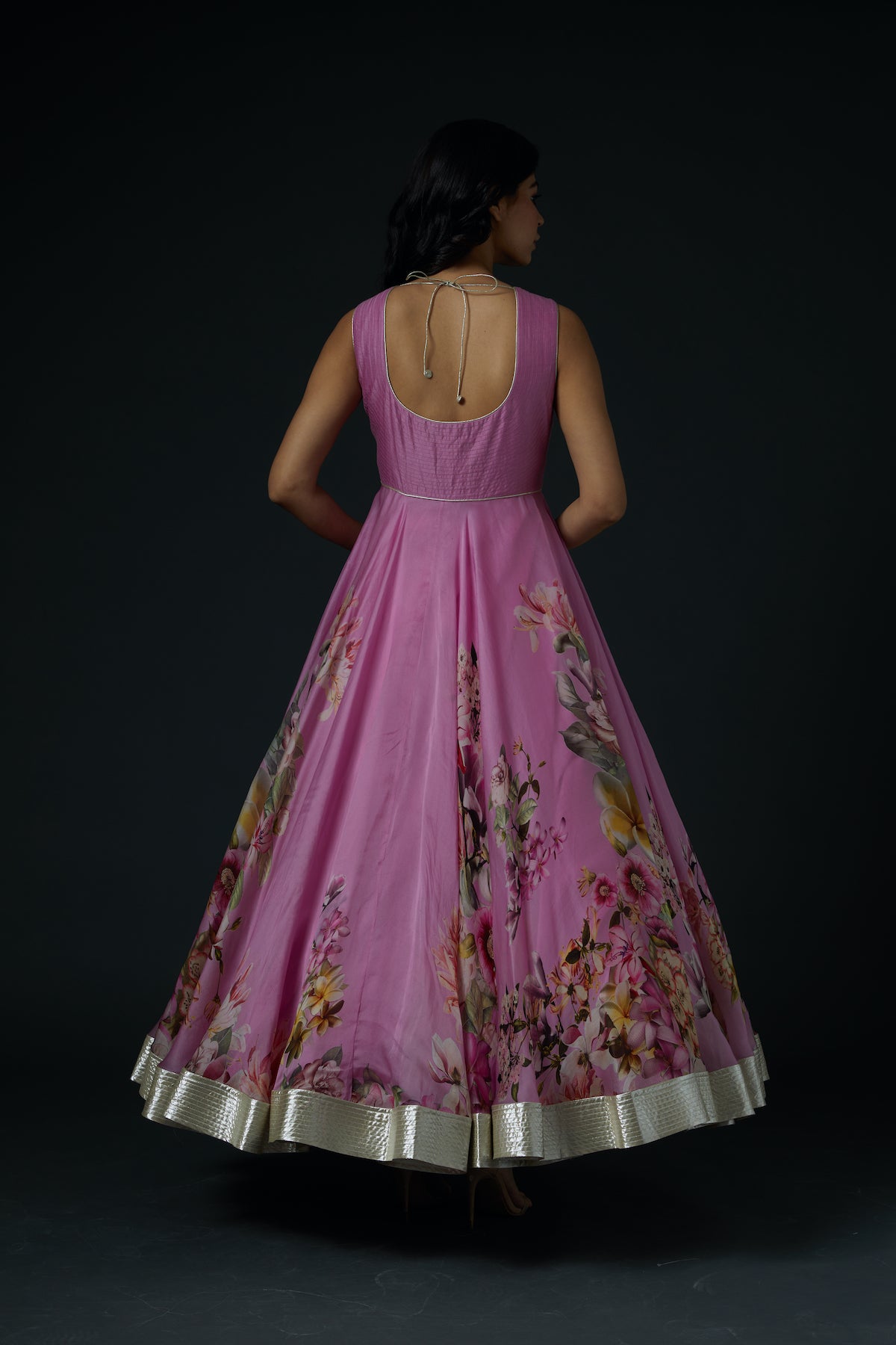 Pink Anarkali Set With Print