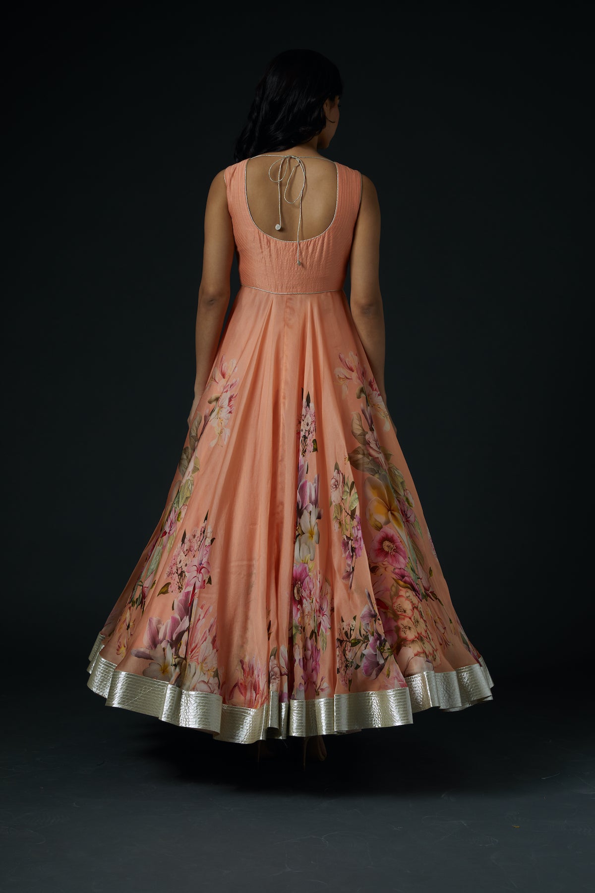 Chanderi Anarkali Set with Digital Printed