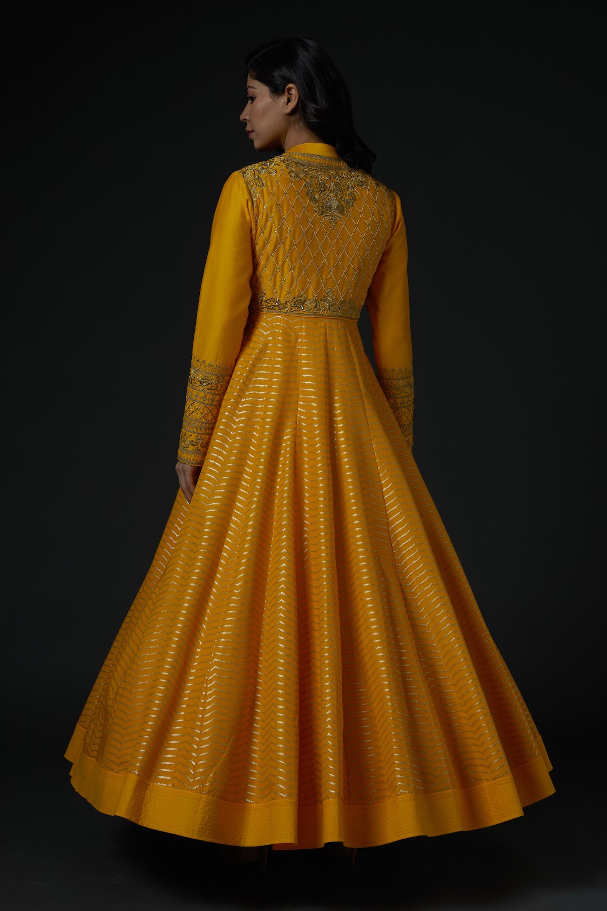Chanderi Anarkali Set With Embroidery