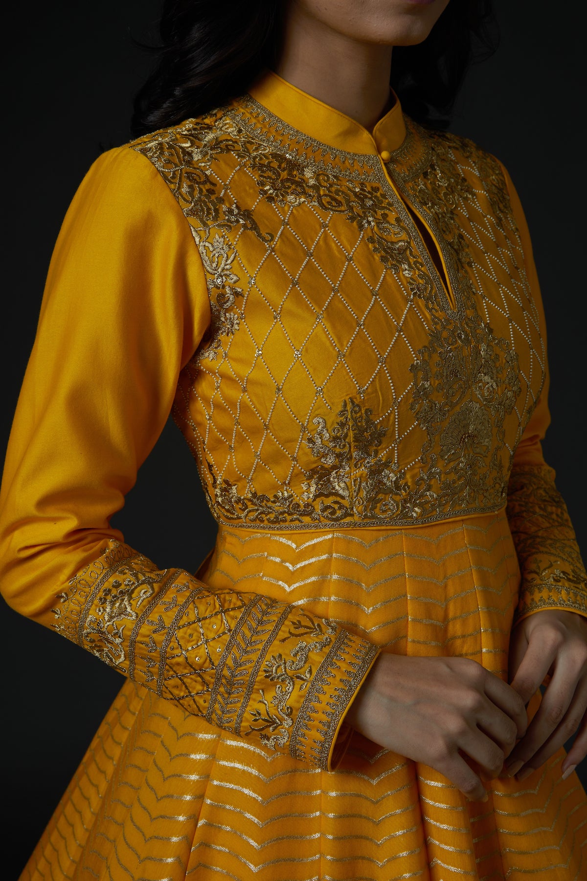 Chanderi Anarkali Set With Embroidery