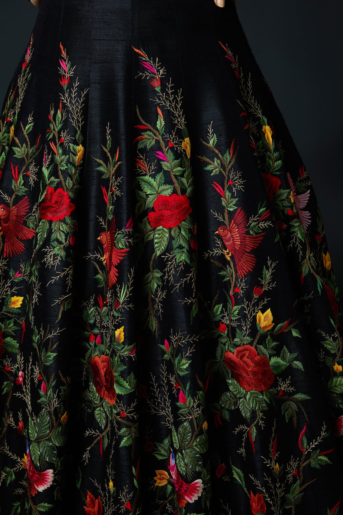 Chanderi Anarkali Set With Floral Embroidery