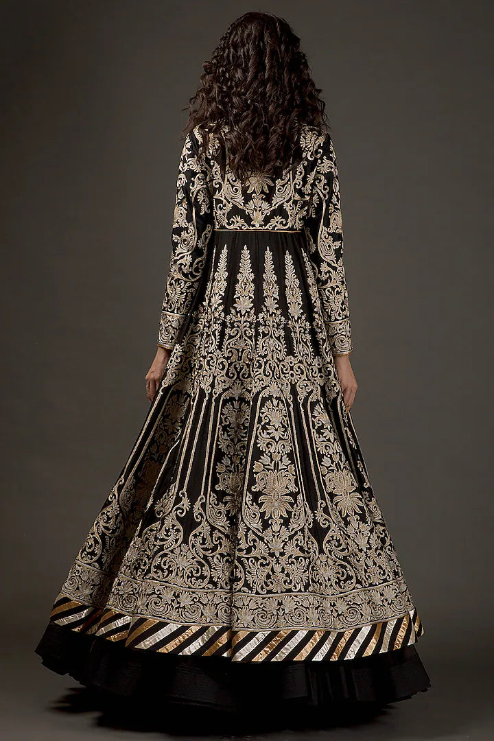 Chanderi Anarkali Set With Zari Embroidery