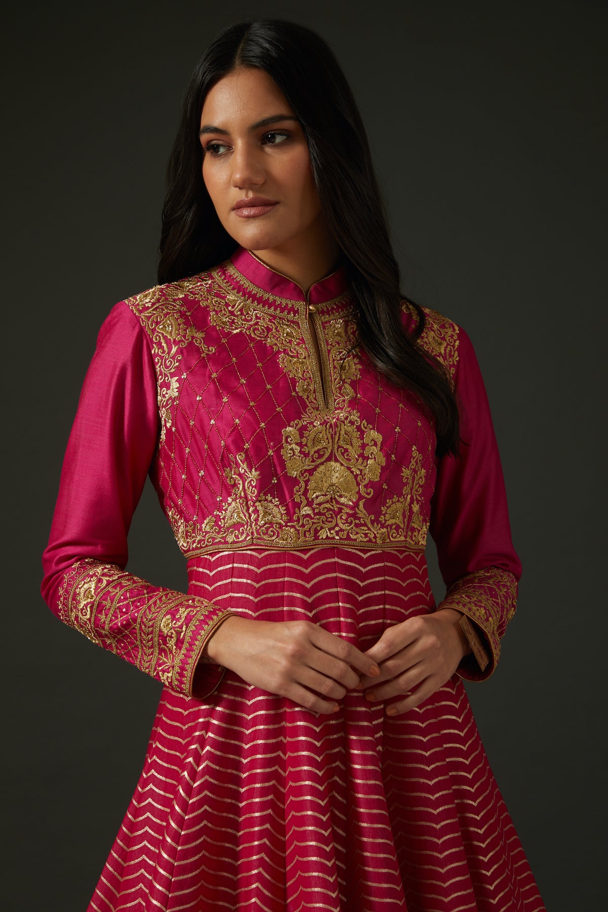 Fuchsia Embroidered Anarkali Set