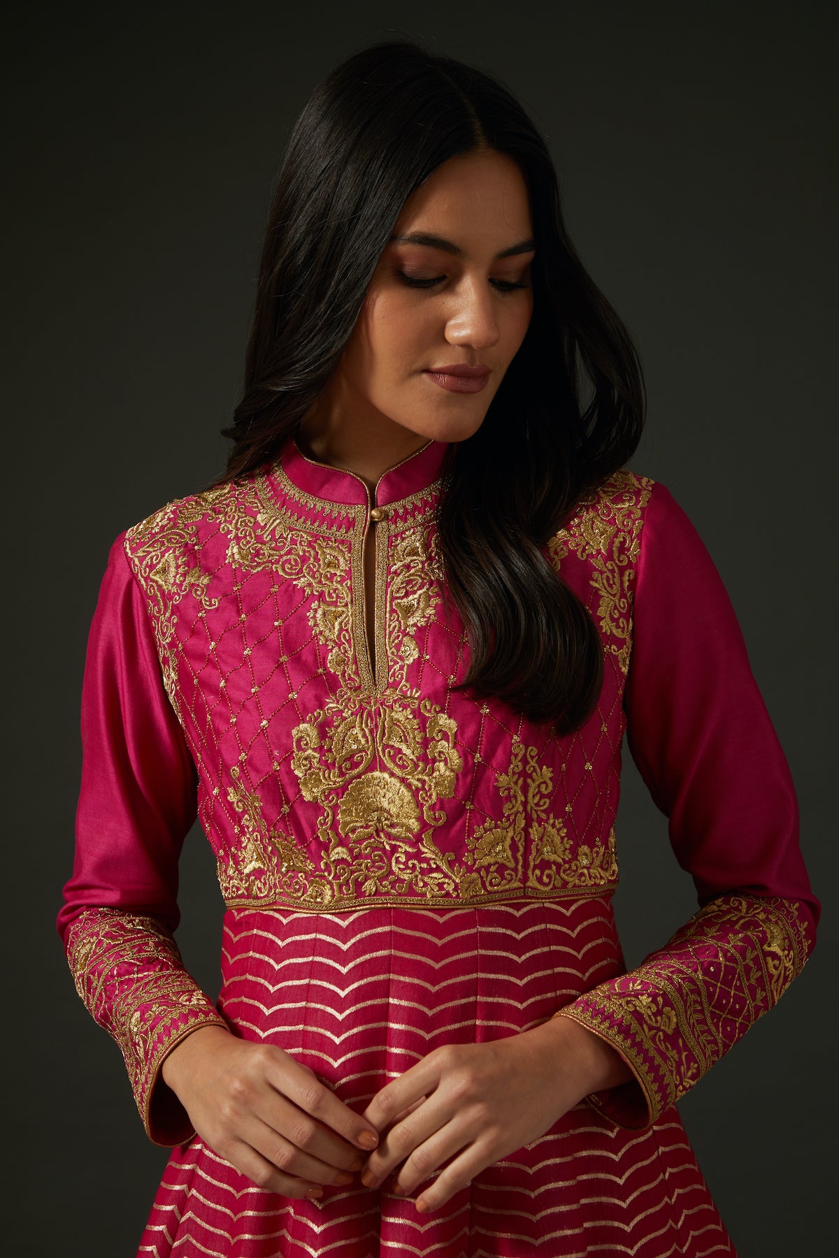 Fuchsia Embroidered Anarkali Set