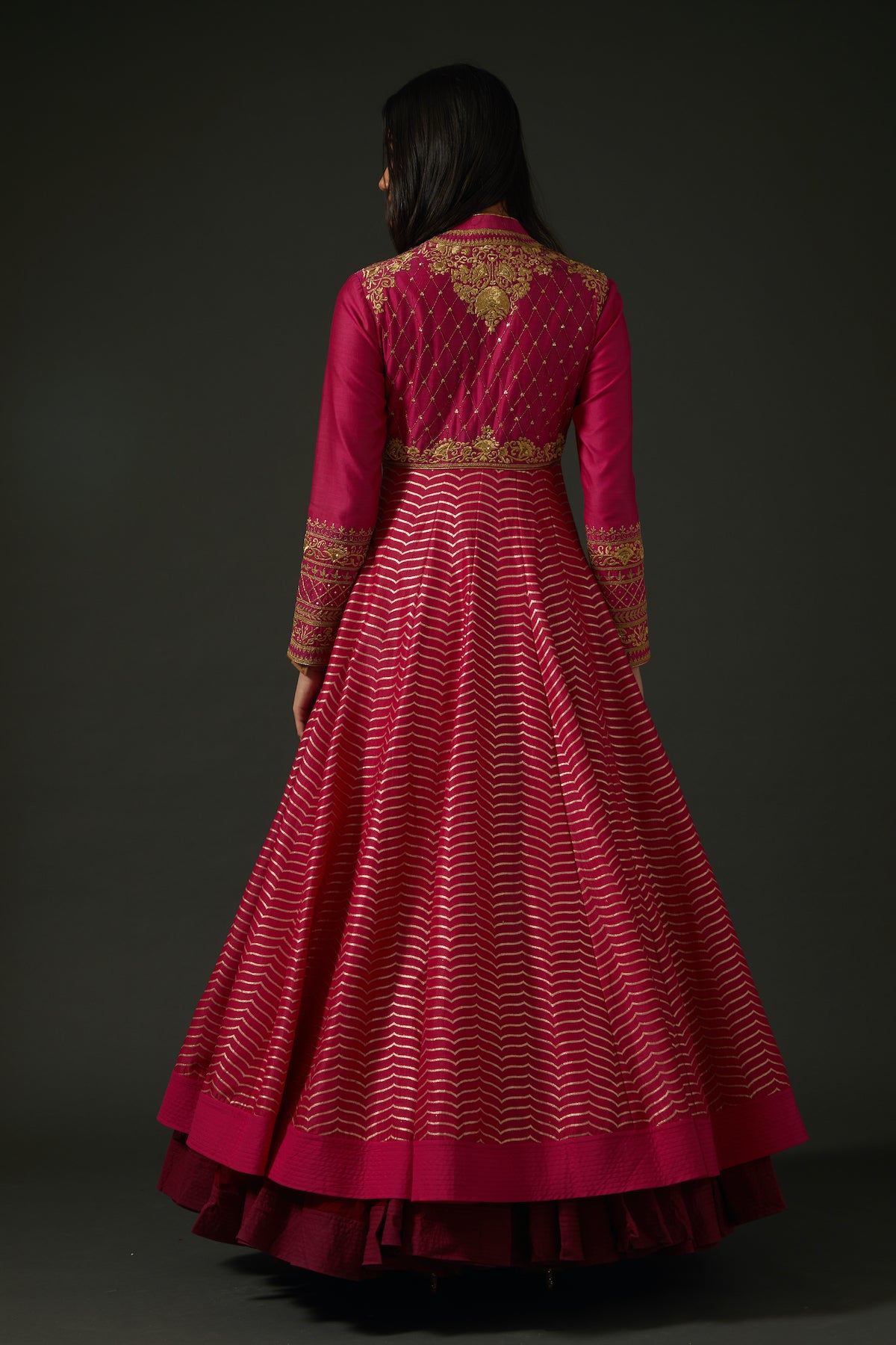 Fuchsia Embroidered Anarkali Set