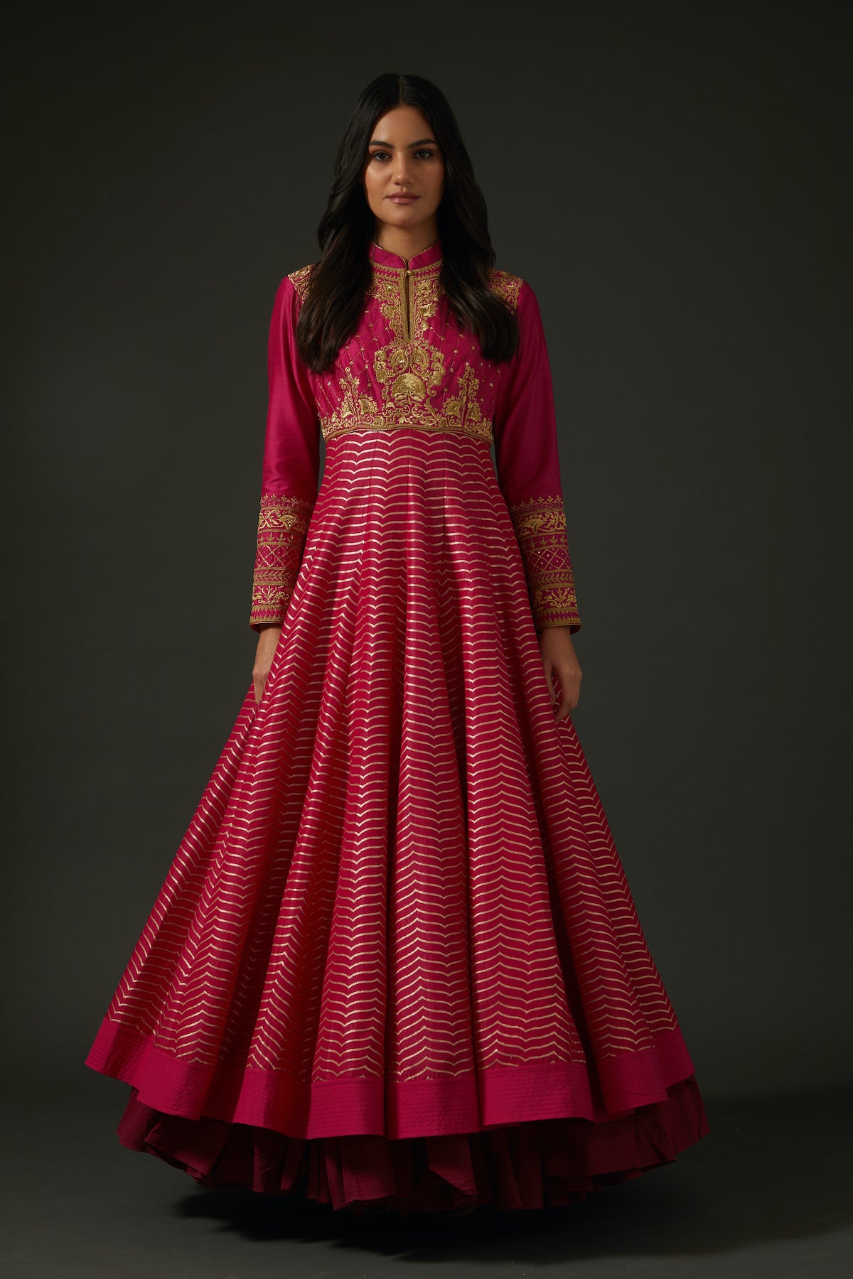 Fuchsia Embroidered Anarkali Set