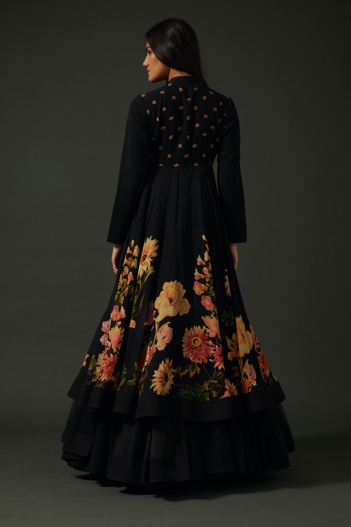 Georgette Anarkali Set With Floral Digital Print